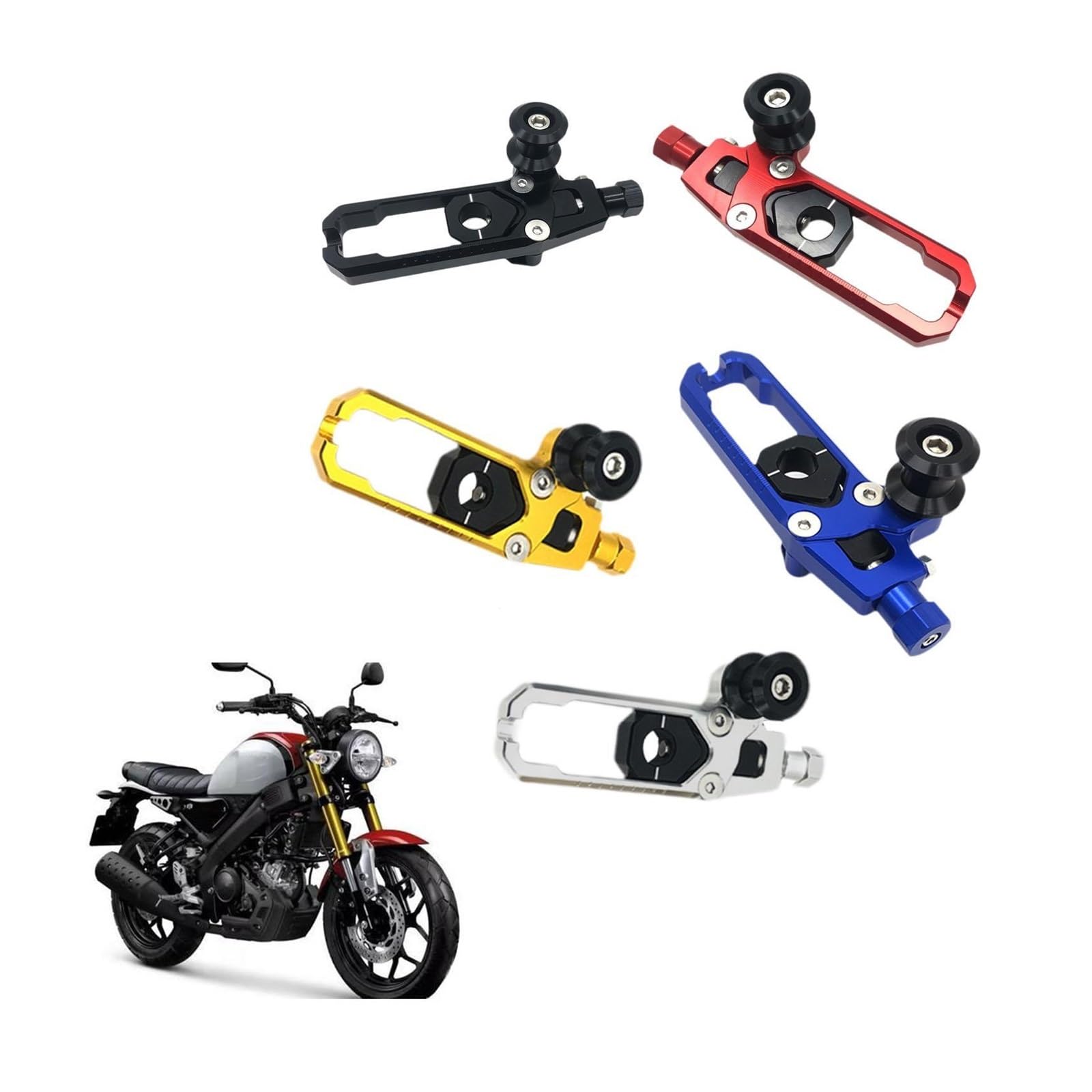 Nadaje się do motocykla, napinacza, narzędzia regulacji łańcucha napinacz łańcucha stałego biegu(Silvery)
