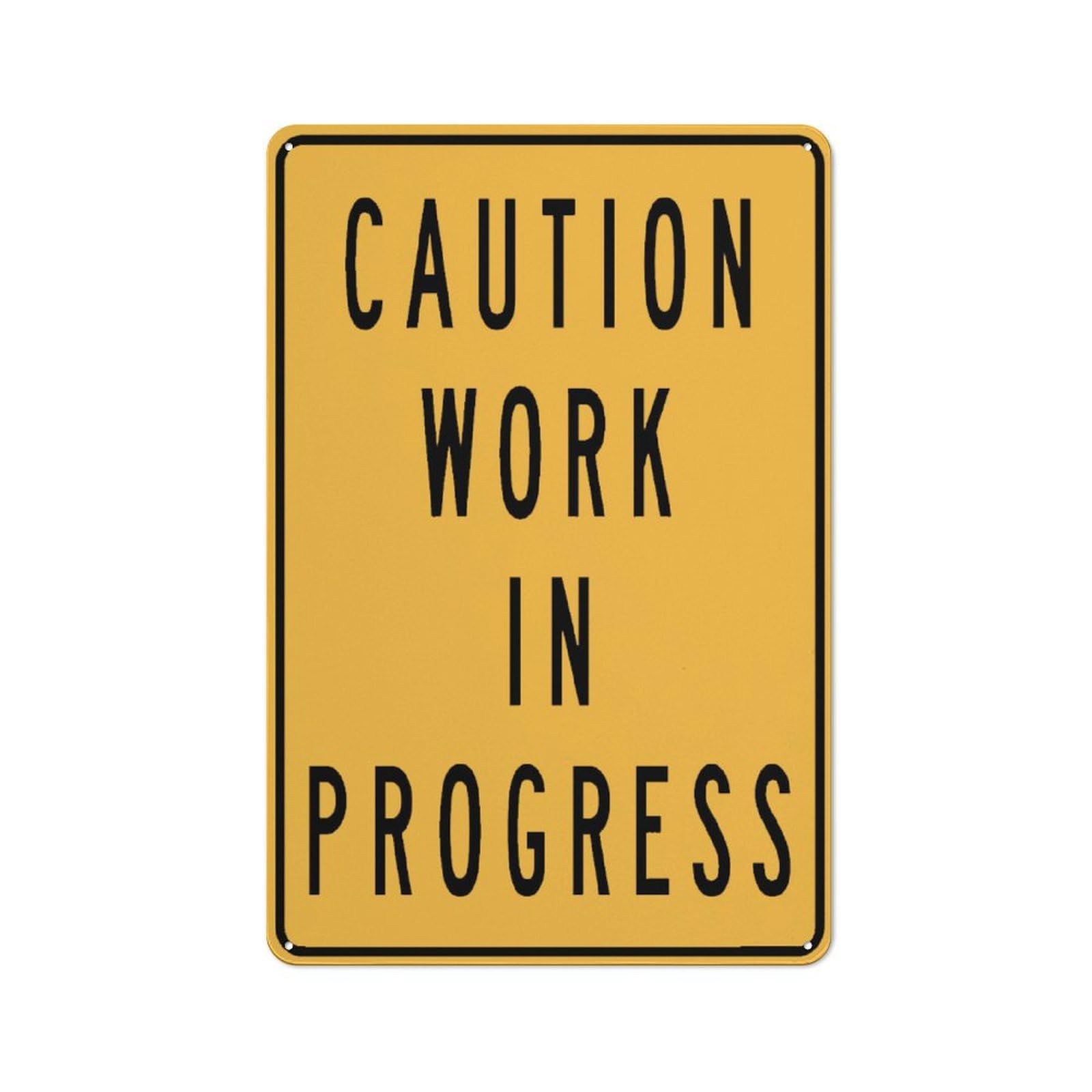 Caution Work In Progress Multi Message Traffic Sign Outdoor Metal Sign - 12 X 8 Metal Signs For Business, Workplace, Office, Home, Delivery Signs, Road Signs, Garden Signs