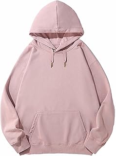 Sudadera con capucha para hombre, Y2K de gran tamaño, color rosa, Rosado, Small