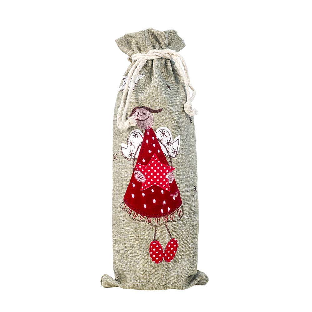 Spirworchlan Girls B Christmas Decorations Sale, Xmas Santa Angel Drawstring Wine Ottle Cover Champagne Ag Holiday Party Decor Merry Christmas Ornaments Xmas Decor Party Decor Xmas Gifts Stocking Fillers