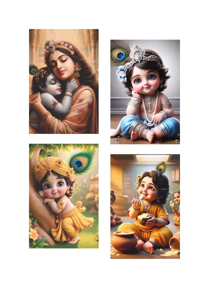 DigitalMantra Baby Krishna Photo Posters for Pregnant Women, Cute Little Bal Gopal Poster For Room Wall Decoration, 12 x 18 Inch (Pack of 4) (B0DCXFQ3QF) Amazon Price History, Amazon Price Tracker