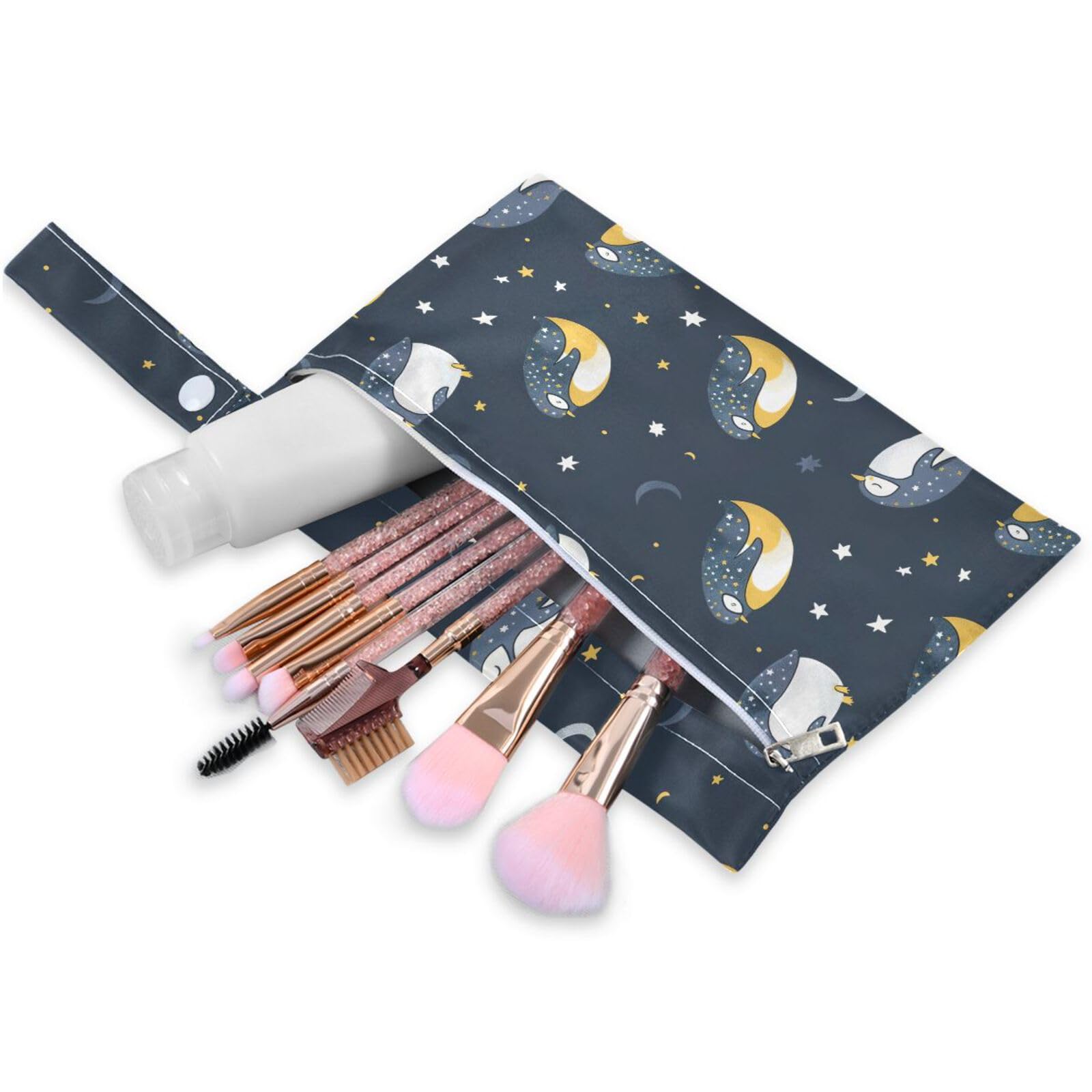 Coikll Wet Dry Bags for Cloth Diaper 2 Pack Waterproof Yoga Gym Bag for Swimsuit Wet Clothes Baby Items-?Cute Penguin?