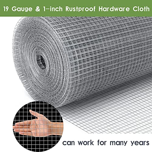 Tongmo Hardware Cloth, Chicken Wire Fencing, 19 Gauge Galvanized Wire & 1"X1" Mesh Size Welded Wire Roll,Garden Fence, Poultry Netting For Rabbit/Duck/Chicken Coop(24" X 100') #TOP5