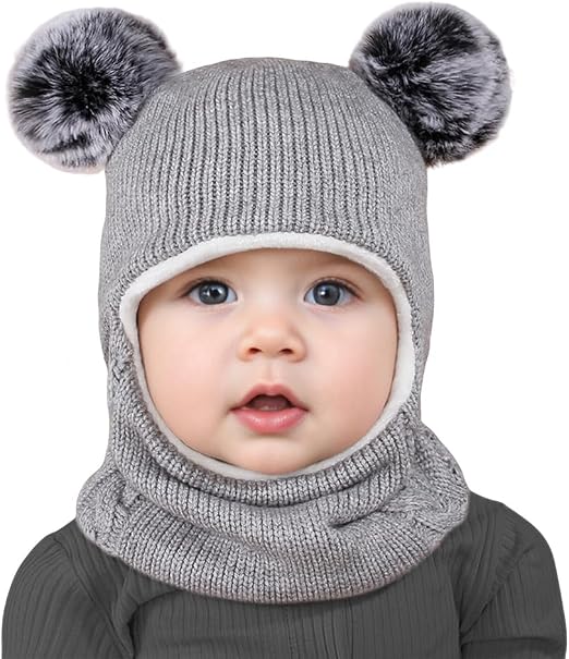 Roysmart Bonnet Cagoule d'Hiver Doublé Polaire avec Protège-Oreilles