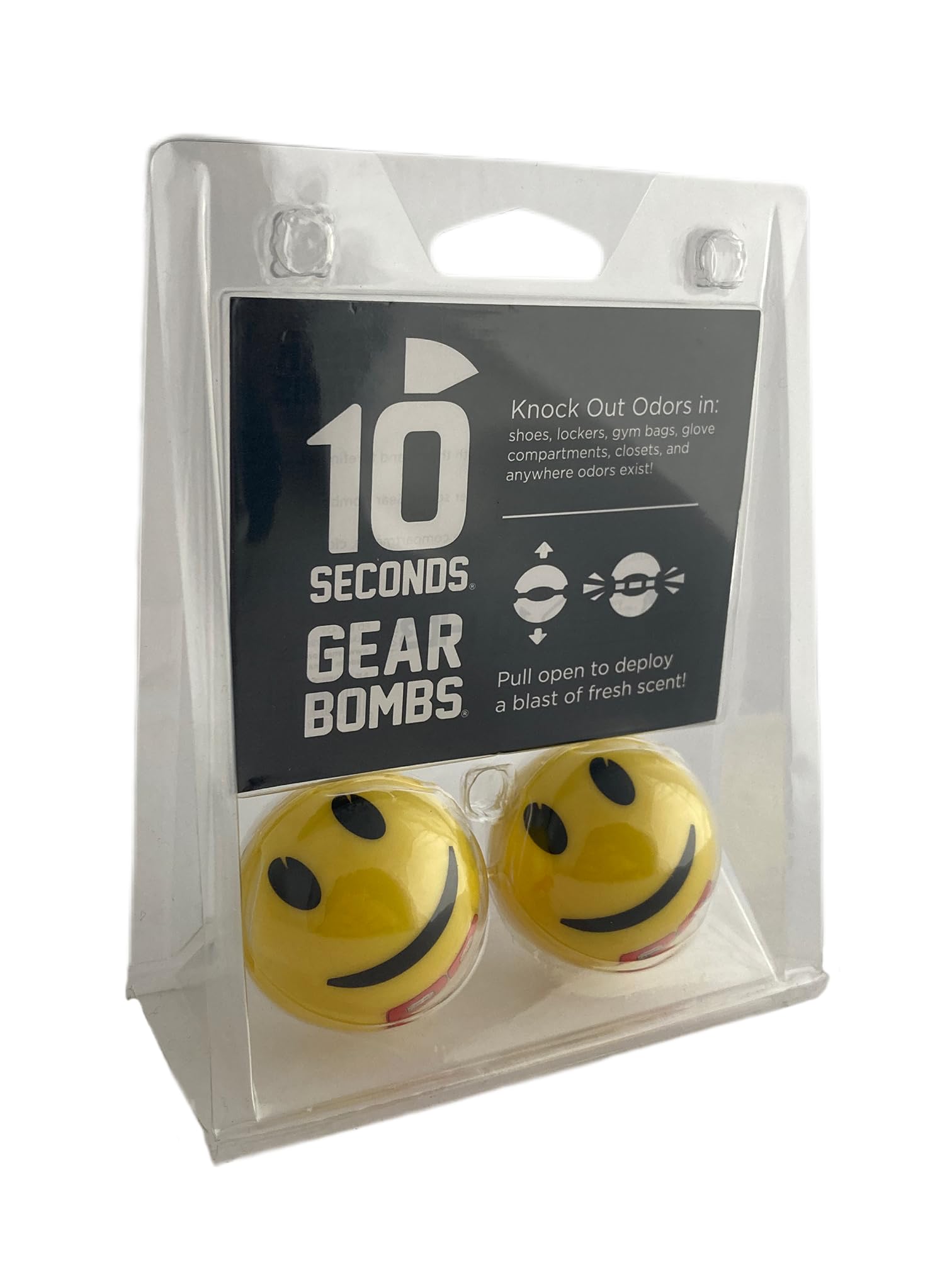 10 Seconds Shoe Deodorizing Gear Bombs 1 Pair, Smiley