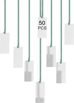 50 Pcs Name Place Cards for Table Setting Gift Tags with String Attached Satin Ribbon for Presents Blank Gift Tags Wedding Reception