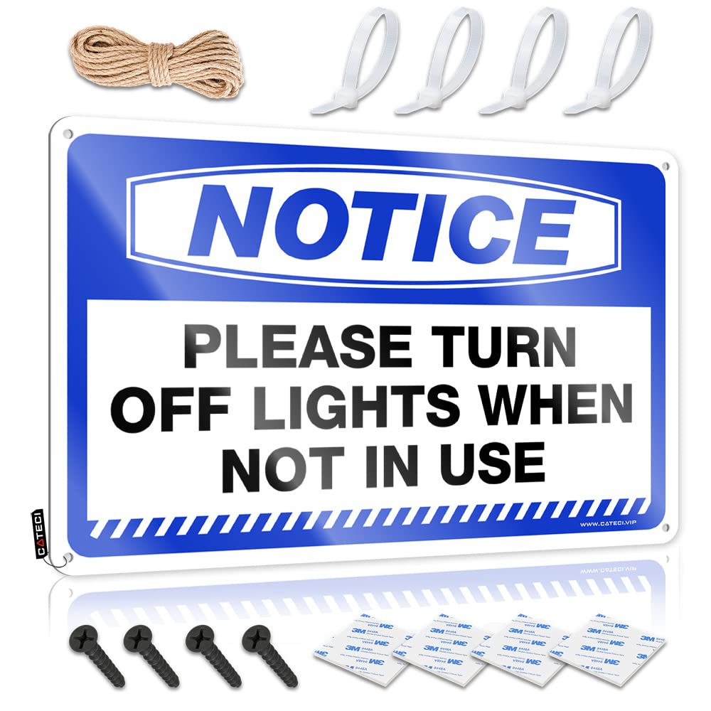 Bar Decor For Home Waterproof Tin Wall Decor | Notice Please Turn Off Lights When Not In Use Adorable Decorative Wall Art Ready To Hang For Mancave(30X40CM)
