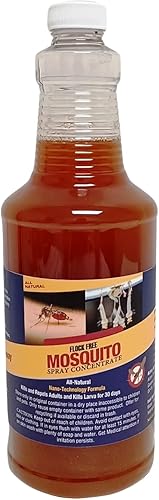 Concentrado en aerosol natural para control de mosquitos, repele tanto mosquitos adultos como larvas, concentrado de 32 onzas, hace hasta 32 galones