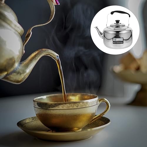 Miniatura 9 de DOITOOL Tetera de camping, hervidor de agua, estufa de hojas sueltas, tetera para calefacción, tetera, tetera, tetera para estufa, teteras para