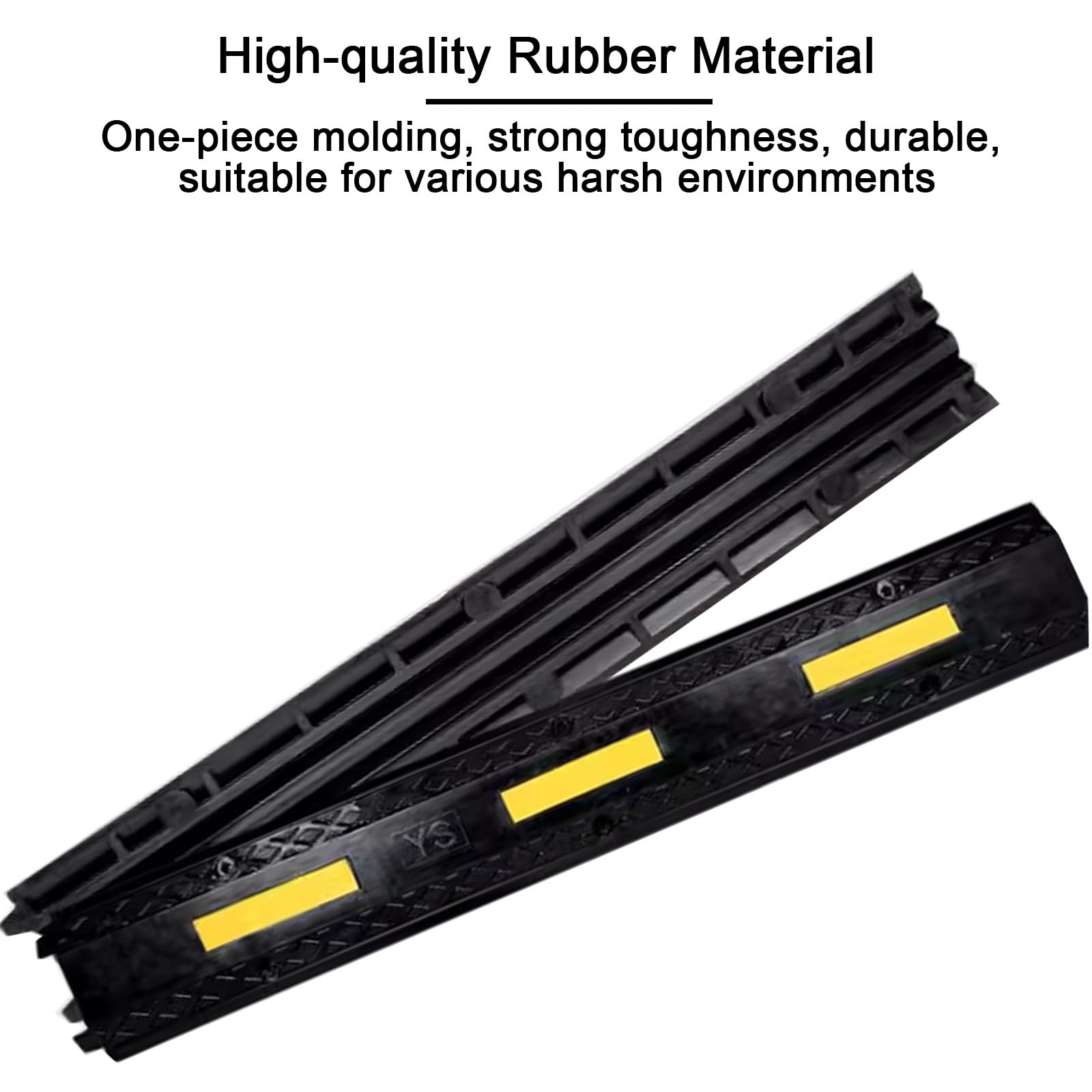 Cubre Cables Suelo, 2 Vías Canaleta Pasacables, Estructura de Doble Canal, Carga de 10 T, Adecuada para Estacionamientos y Carreteras