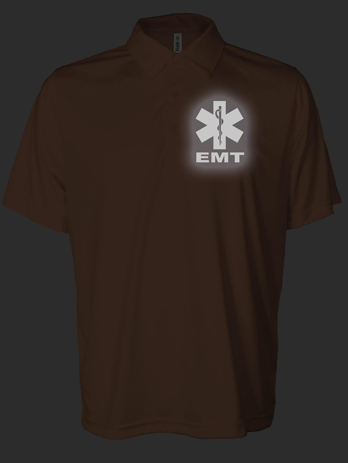 EMT Performmance Polo with Reflective Design on Left Chest and Back, Moisture Wicking Technology