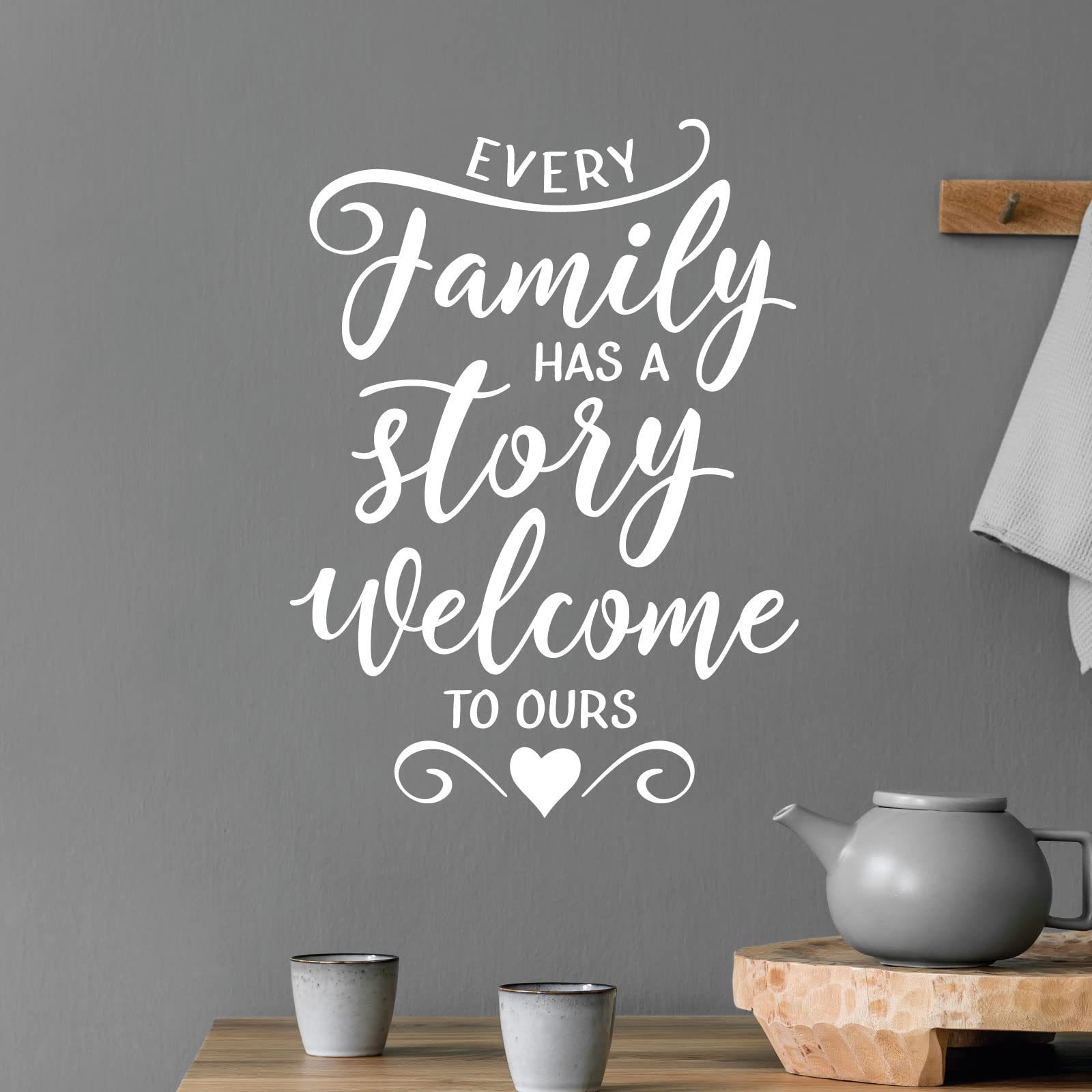 Every Family has a Story, Welcome to Ours - Family Decal Wall Sticker [Medium] [White]