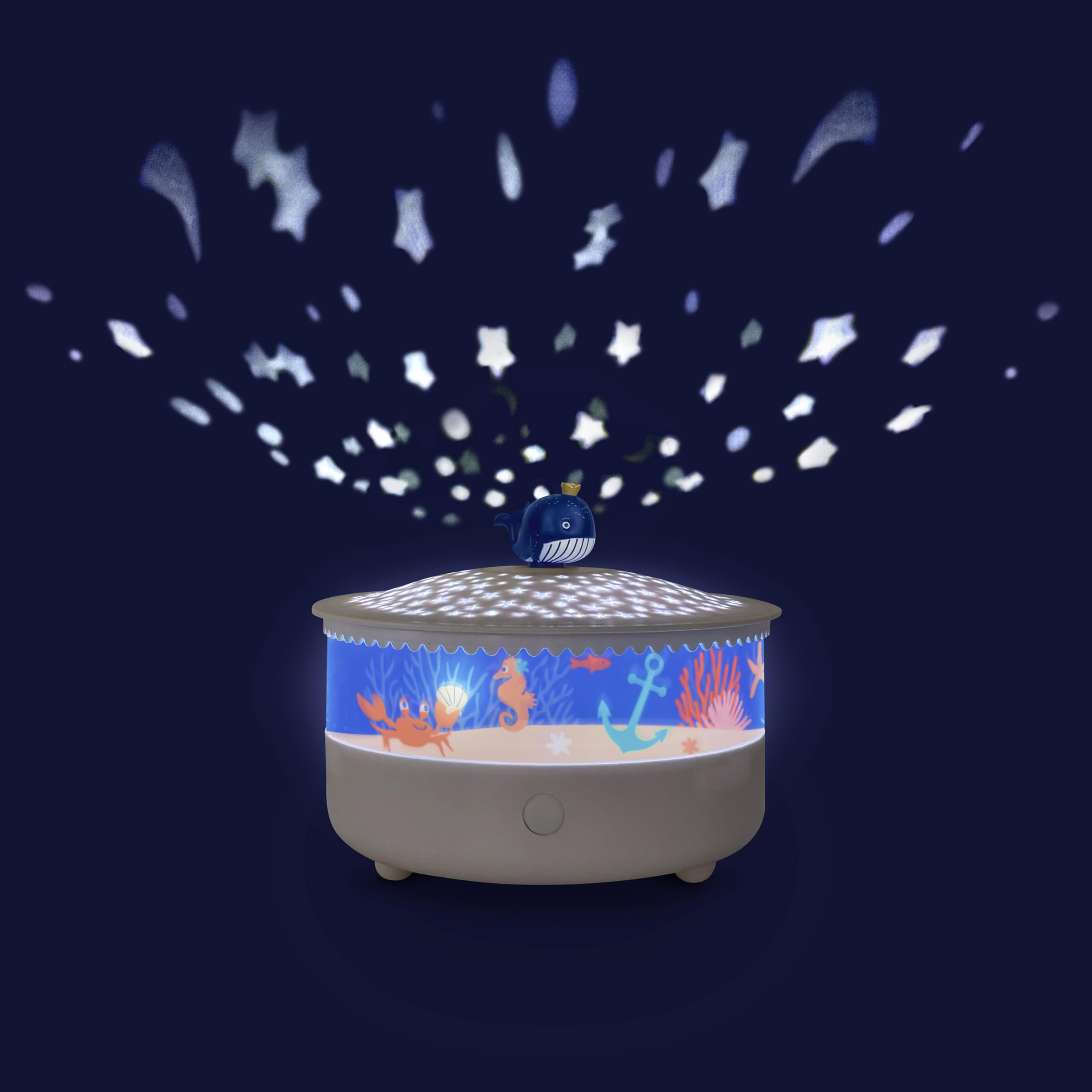 Trousselier - Veilleuse - Projecteur d'Etoiles Ocean 14 Cm - Musical - Détection des Pleurs - Rechargeable USB, Océan