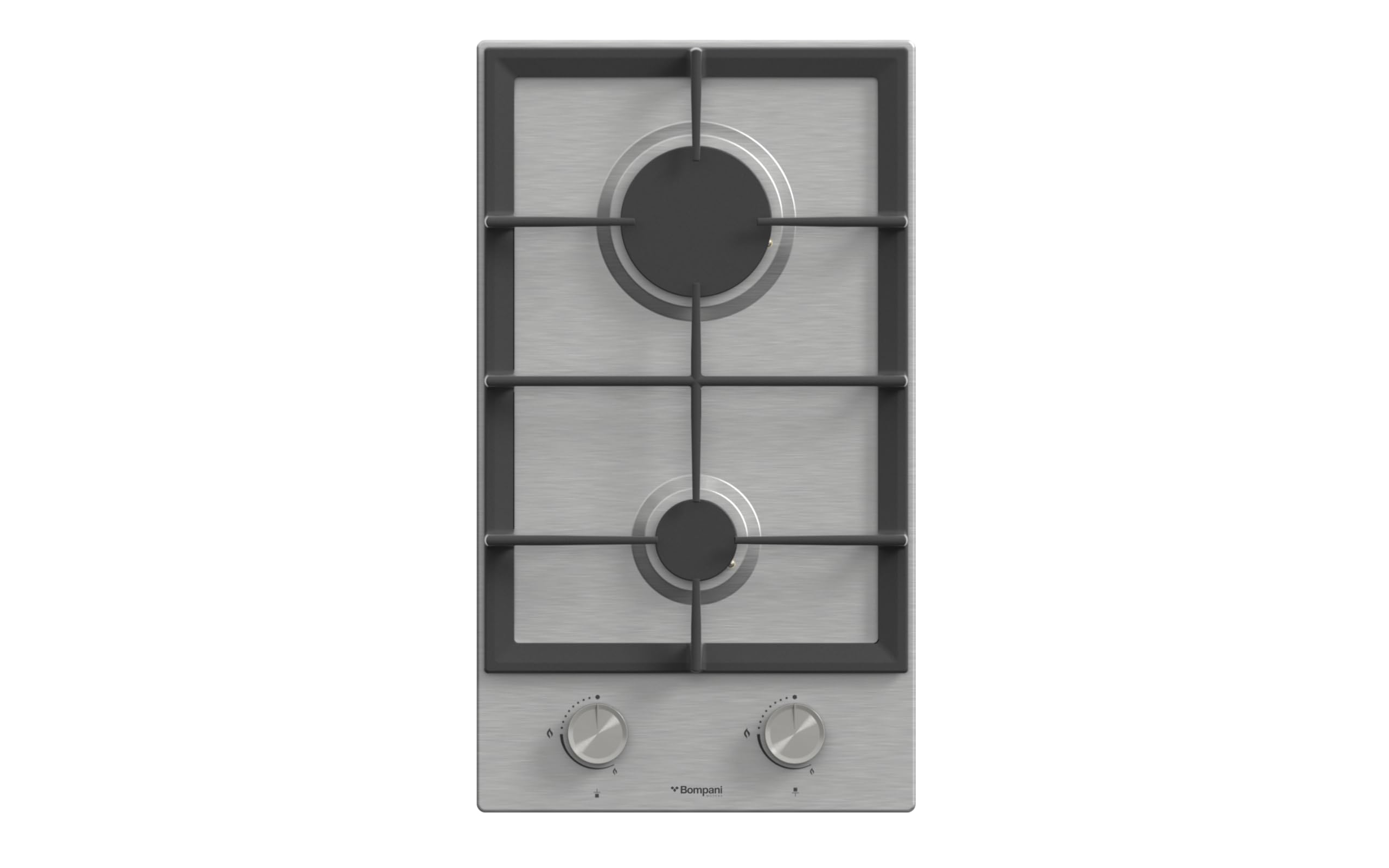 BompaniBuilt-in Hobs, 2 Gas Euro Type Pool Burners, All Sabaf Burners, Matt Stainless Steel Body - One Year Manufacturer Warranty - BO263LGT Silver