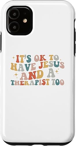 Miniatura 10 de iPhone 11 Pro Its Ok To Have Jesus And A Therapist Christian Therapy Menta Case
