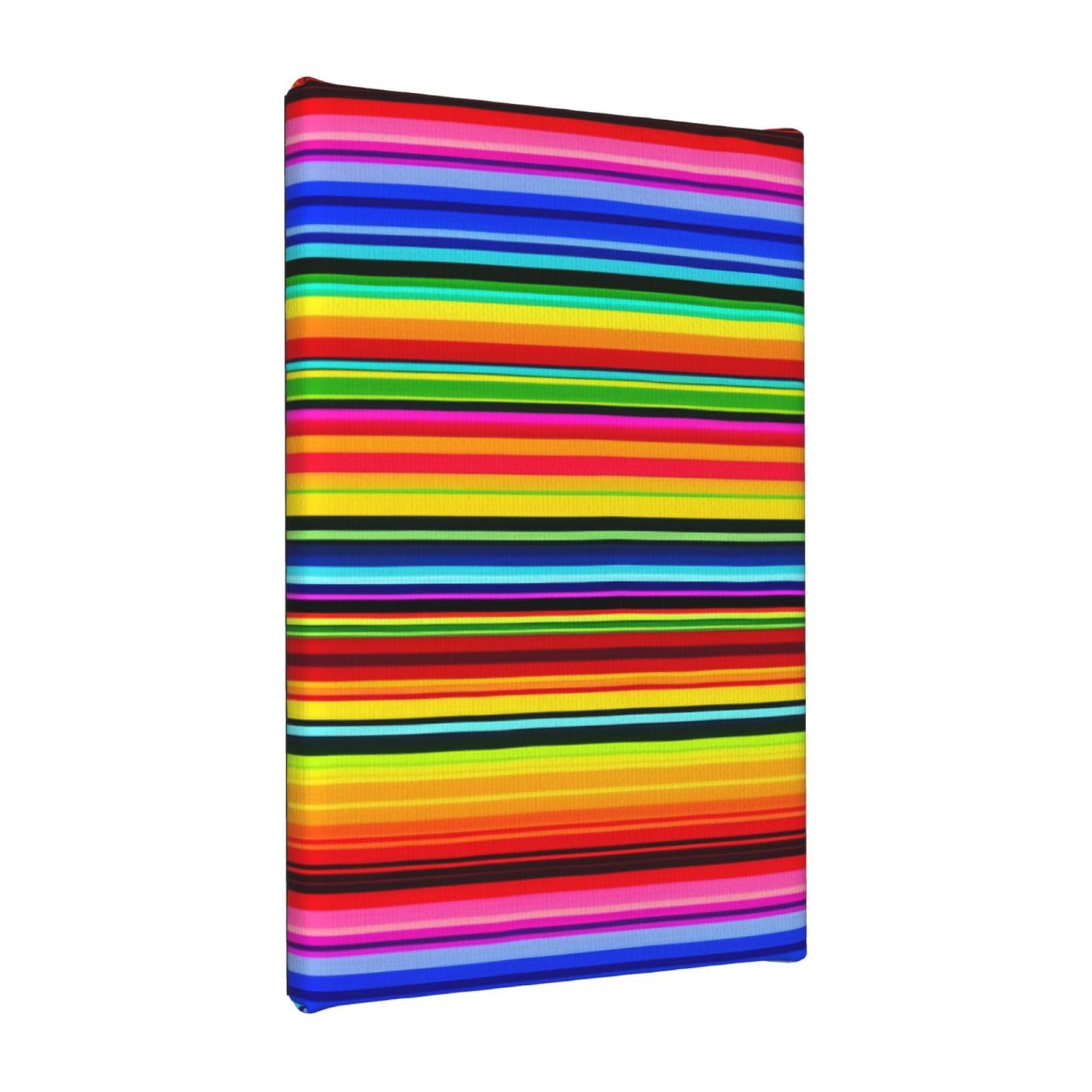 Ykljg Colorful Mexican Stripes Printed Wall Art Canvas Painting 20X30 Cm Wooden Framed Picture Painting Artwork Prints For Bedroom Kitchen Home Office Decor