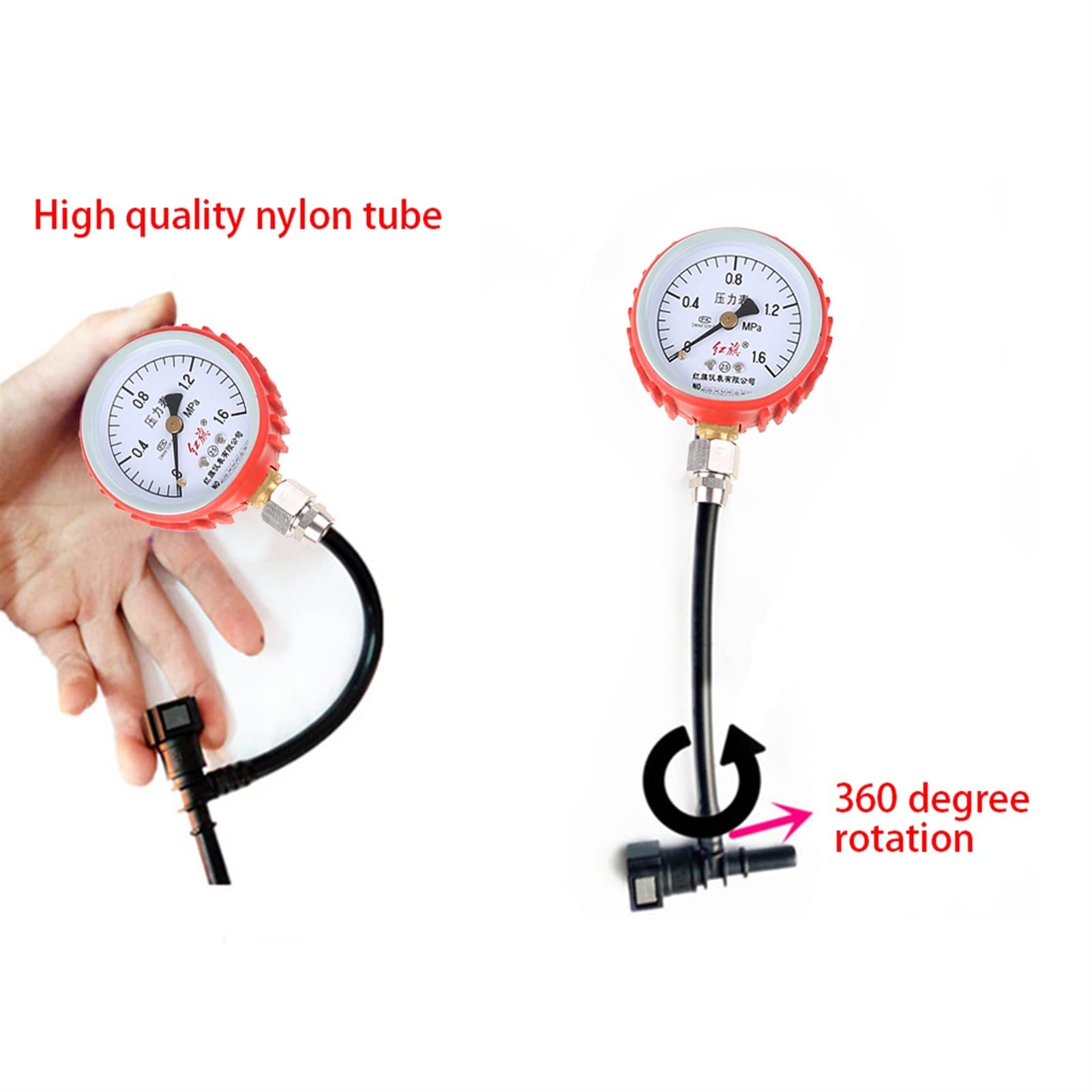Medidor de presión de Combustible para Motocicleta y Coche de 0-1MPA, medidor de presión de Gasolina para Coche, Herramienta de Prueba con Conector de 7,89 y 9,49mm
