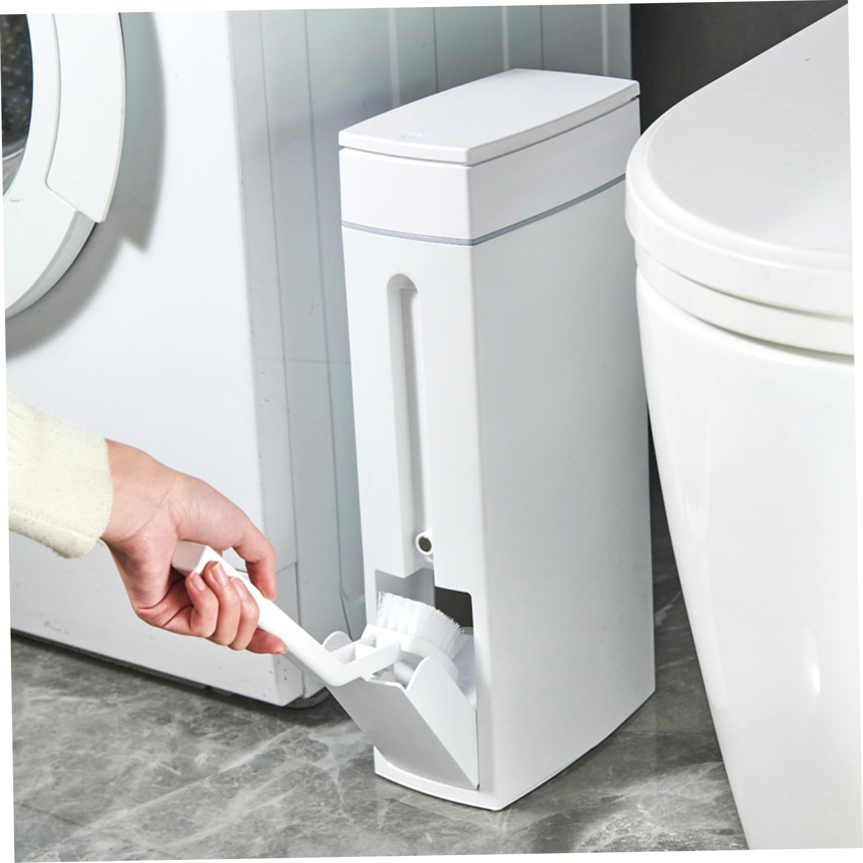 Ulisem pattumiera da bagno e scopino da bagno, 6 litri, accessori per il bagno, colore: nero Brasile