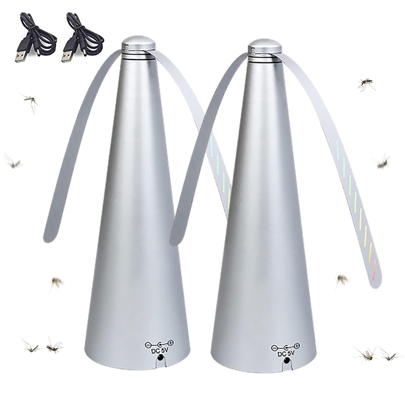Fly Fans For Tables, Fly Spinner For Table, Effective Portable Fly Deterrent Fans for Food Tables, USB Plug-in & Batteries Powered, Portable Fan Gadgets for Indoor Oudoor Picnic BBQ Party Camping
