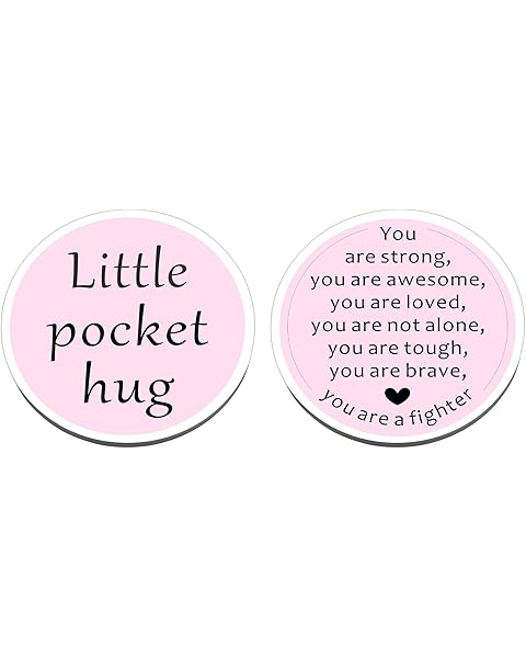 Chemotherapy Must Haves Cancer Care Gifts for Women - Breast Cancer Awareness Accessories Inspirational Pocket Hug Token, Christmas Stocking Stuffers Breast Cancer Survivor Gifts Keychain for Patients