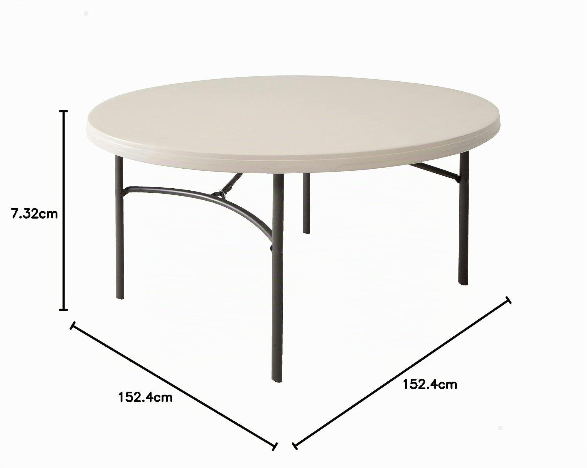 Lifetime 92116 - Mesa Plegable portátil Redonda Catering Ultrarresistente | Medidas Ø152 cm, Altura: 74 cm | Peso 22 kg, Duradera y Resistente | Capacidad 8 Personas