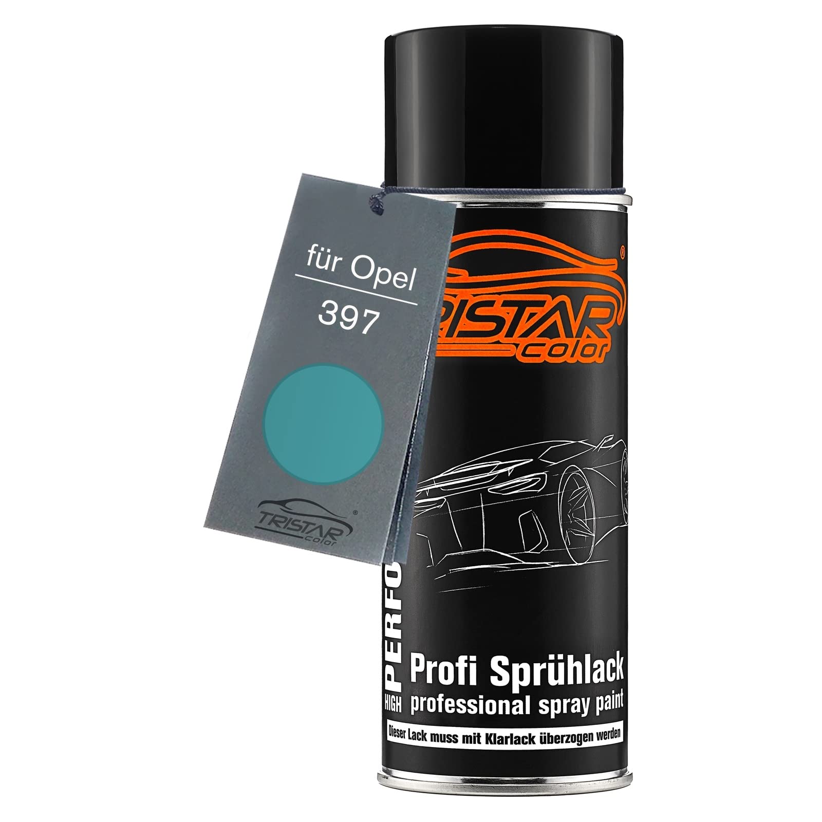TRISTARcolor Autolack Spraydose für Opel 397 Spearmint Silver Metallic/Mintsilber Metallic Basislack Sprühdose 400ml