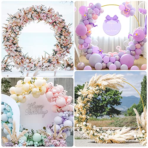 Image of Fomcet 5ft Round Backdrop Stand Gold Circle Arch Metal Wedding Arch