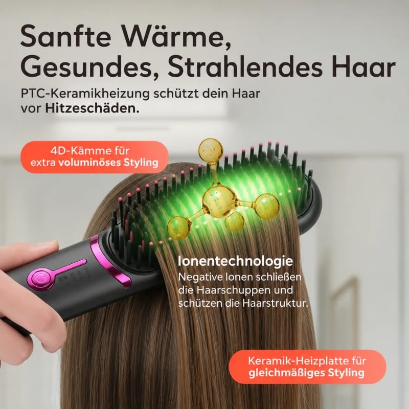 Ciriel - AirBrush Pro | Drahtlose Stylingbürste(Schwarz)