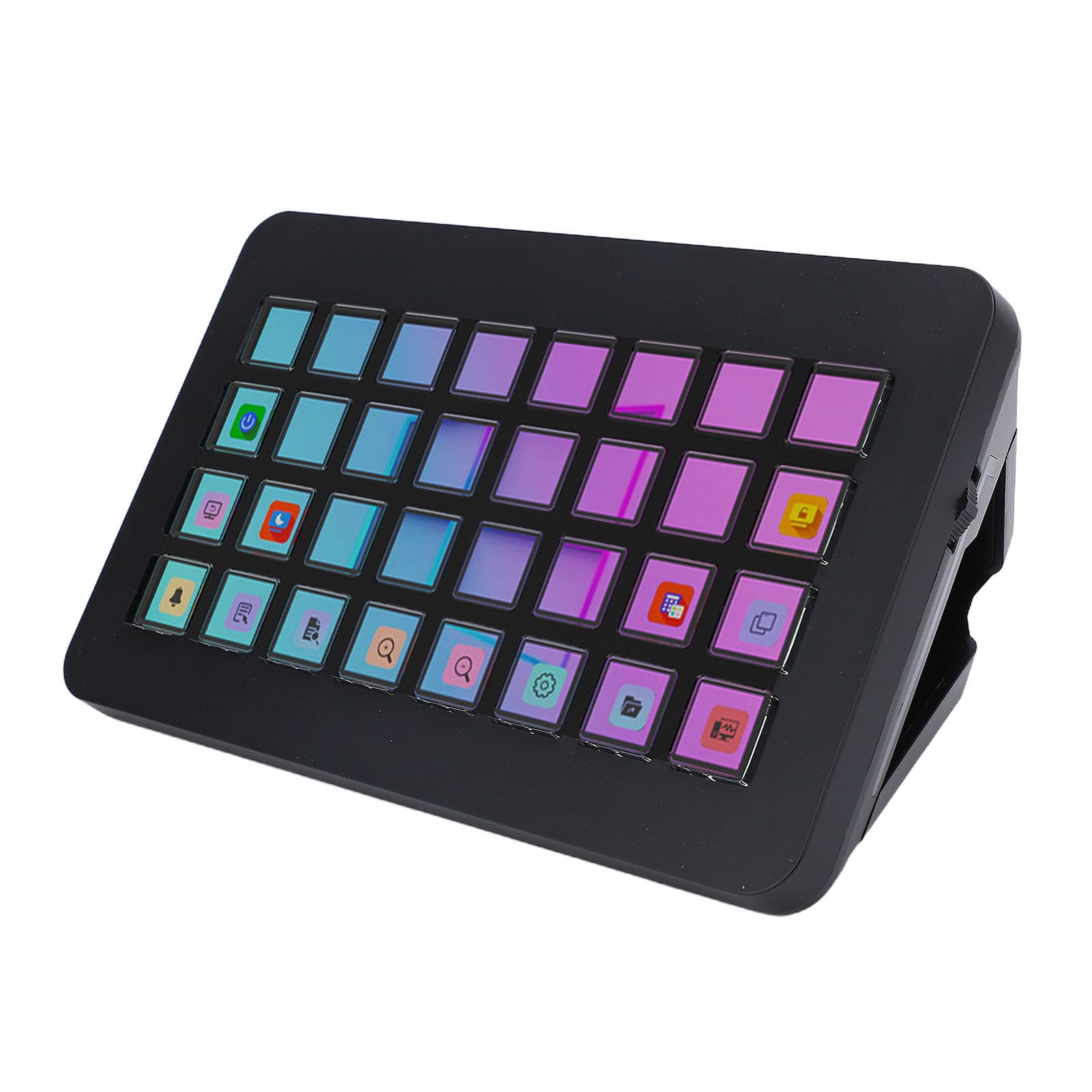 Tangxi Klawiatura Makro, Klawiatura ze Skrótami do Gier i Kontrolera Strumieniowego, 32 Programowalne Klawisze, Konfigurowalne Przyciski LCD, do Tworzenia Treści Strumieniowania na (BLACK)