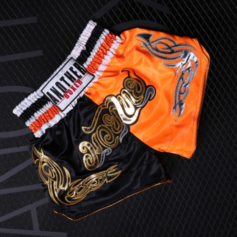 Pantaloni da kickboxing per bambini e adulti, per muay thai, con design sportivo stampato e vita elastica per il massimo comfort