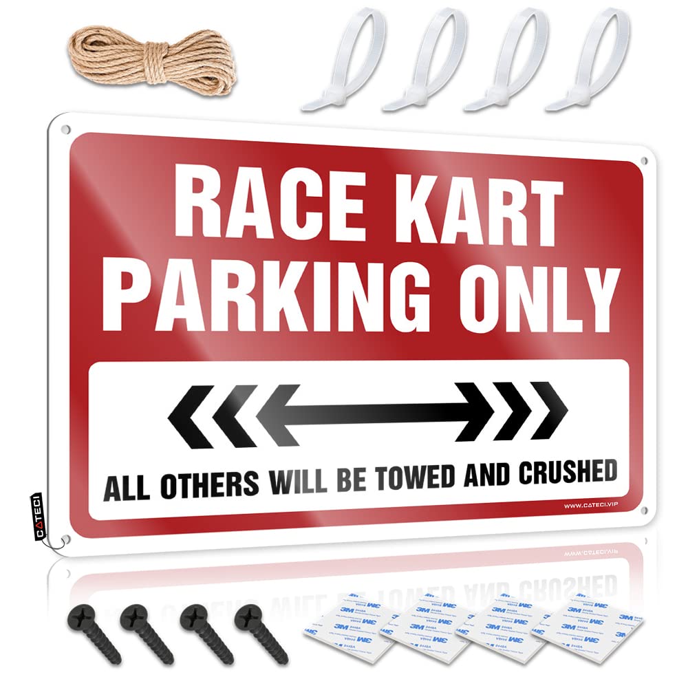 Krazmurongd One Color Decor Signs Race Kart Parking Only Tin Sign Man Cave Sign Funny Bedroom Door Sign