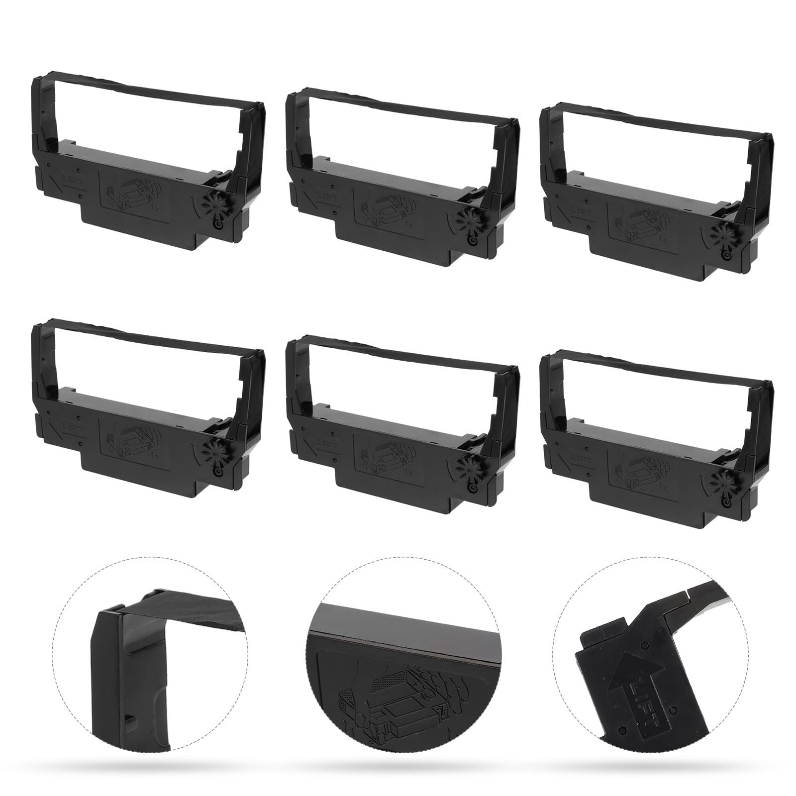 Nastro della stampante, Nastro per registratore di cassa, 10 pezzi, Nero, in nylon e ABS, supporto per nastro compatibile con TM-U220 U230 U210, per registratore di cassa e uso