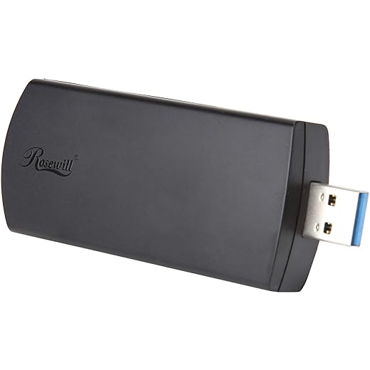 Rosewill RNX-AC1900UB, AC1900 Dual Band, Wireless Wi-Fi USB 3.0 Adapter, IEEE 802.11ac, 5 GHz and 2.4 GHz (1300 Mbps / 600 Mbps), Advanced Heat Sink Design, 3 ft Extension Cable, Win 10 Compatible