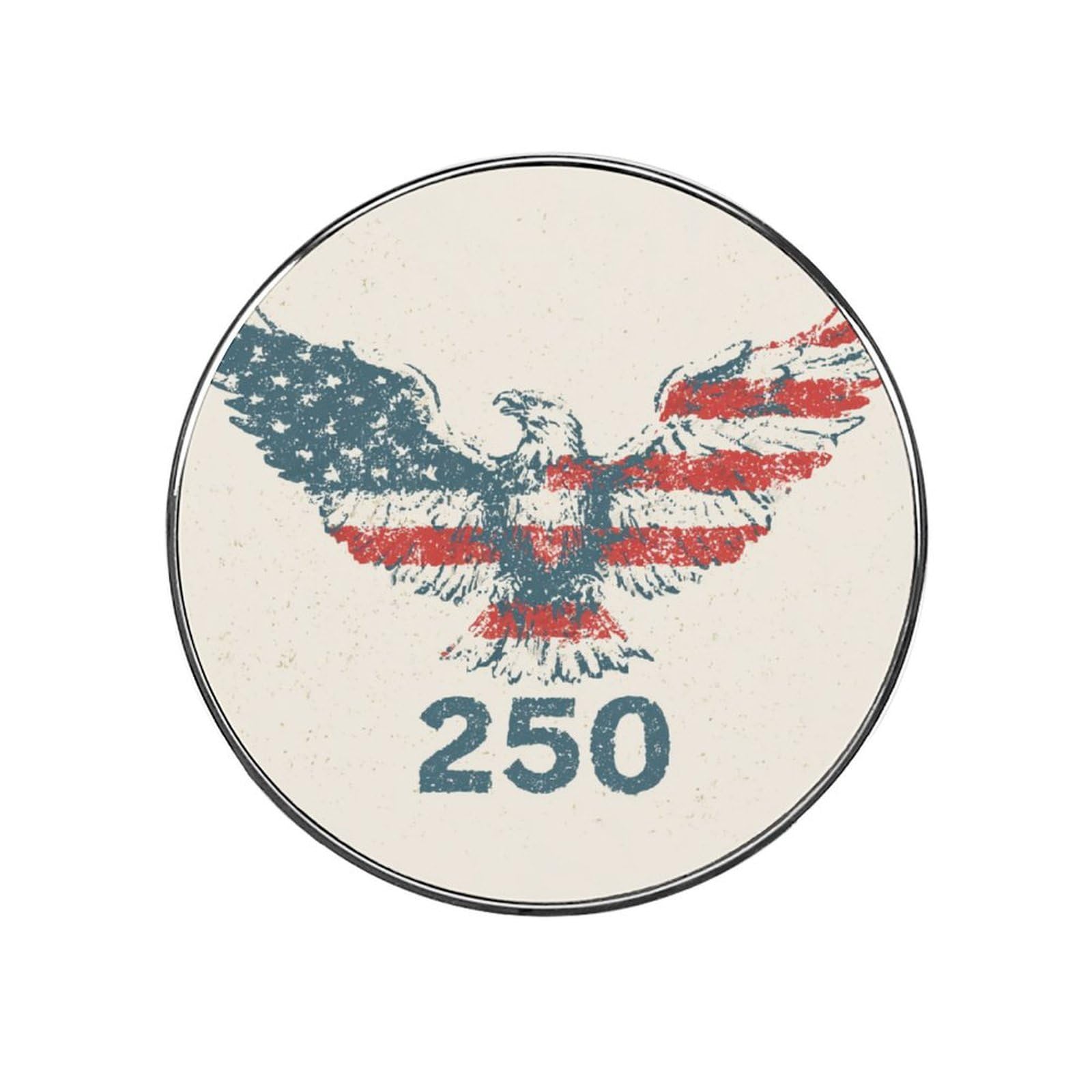 Patriotic Minimalist Bald Eagle with Spread Wings Fridge Magnets DIY Art Round Magnetic Refrigerator Sticker for Home Kitchen Car Garage Decor
