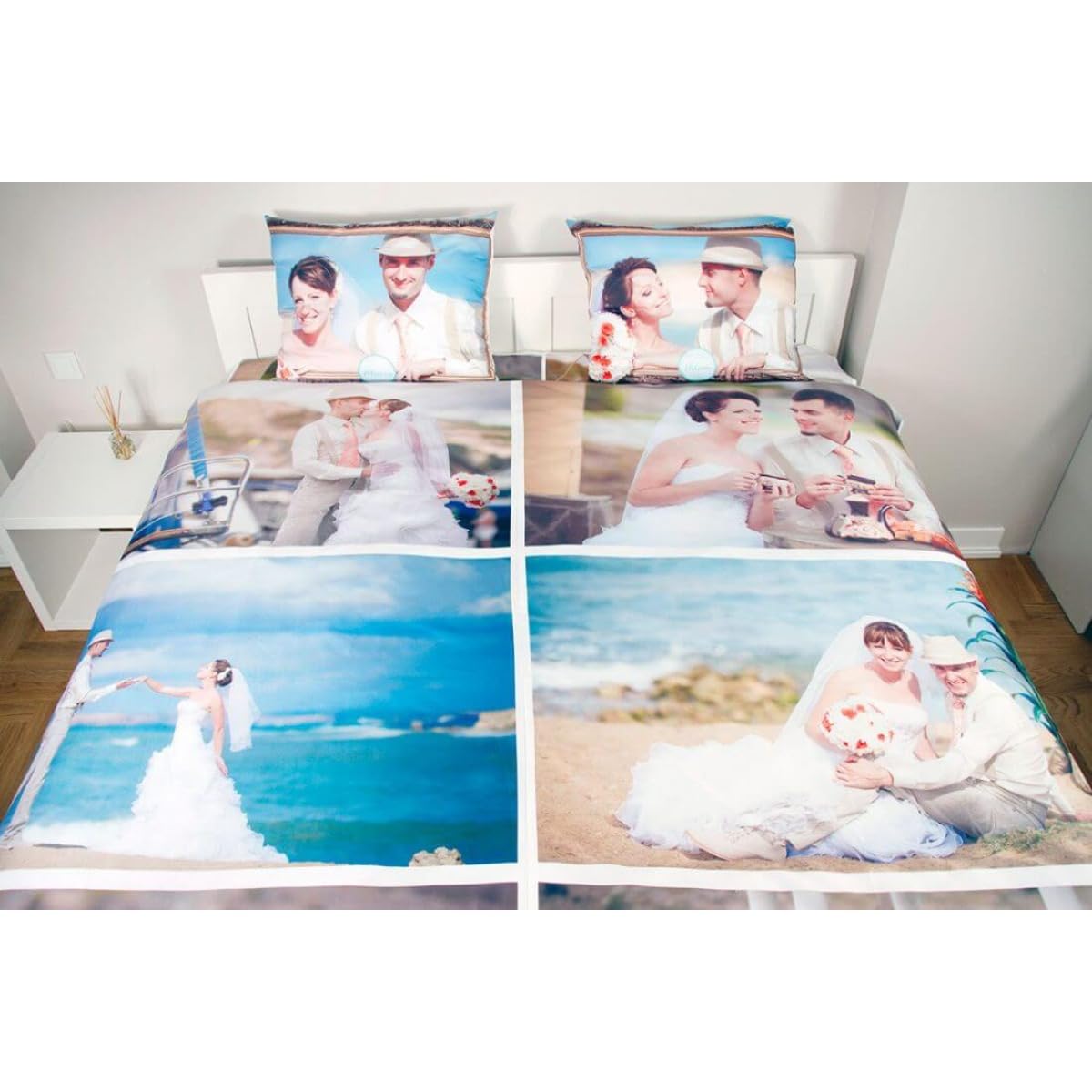 Housse de couette personnalisée photo REEG 140x200cm pour lit simple
