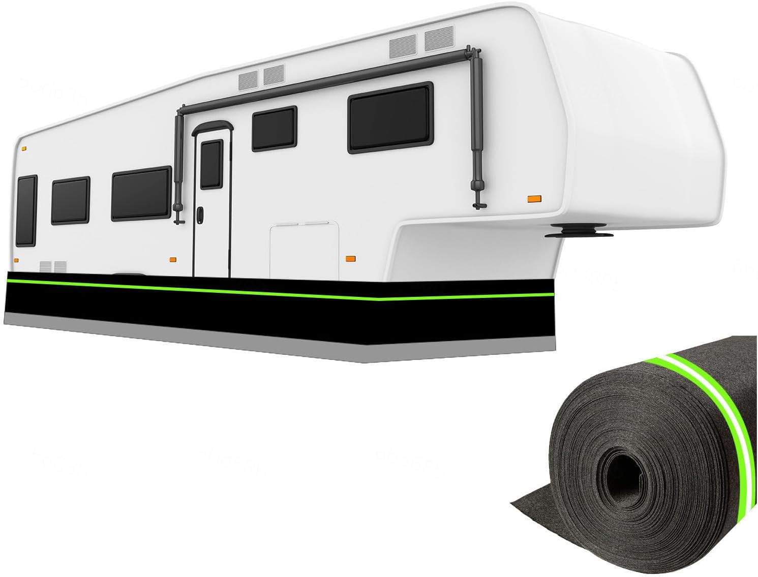 No Drilling Required 5th Wheel Skirt 31 Tall Rv Skirting for Travel Trailer Convenient Storage Rv Fender Skirt