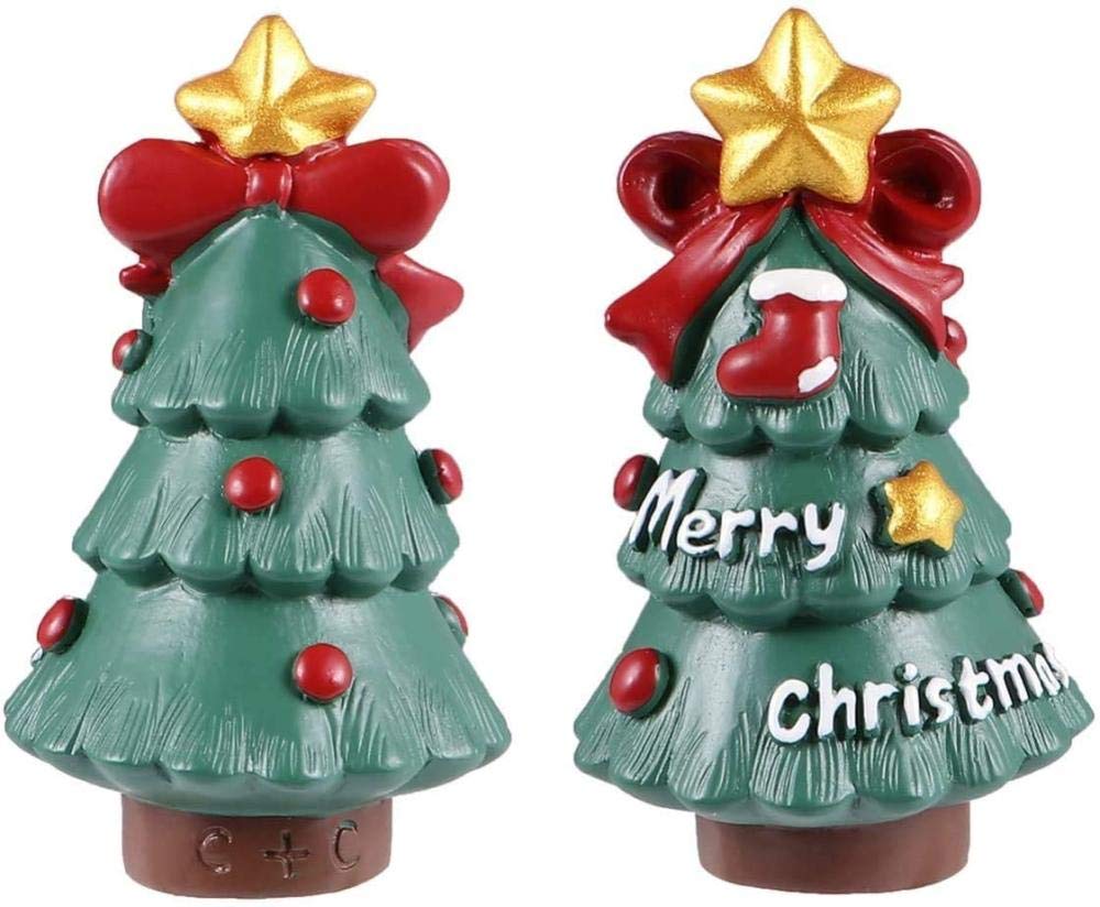 2pcs Lamb Figurines Christmas Figurine Christmas Figurine Statue Miniature Christmas Statue Display Sculpture Micro Garden Yard Dollhouse Ornaments Landscape 5x3.5cm objects decora-Christmas Tree