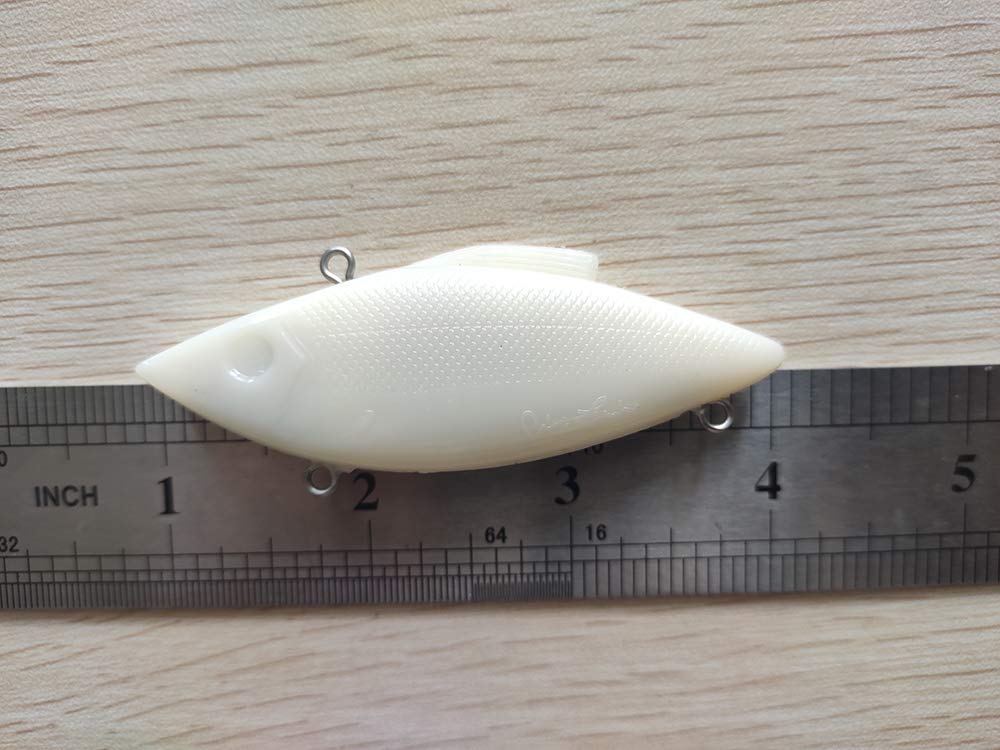 YETYE 10pcs Unpainted Fishing Blank Lure Body Crankbait Lipless 76mm 14g