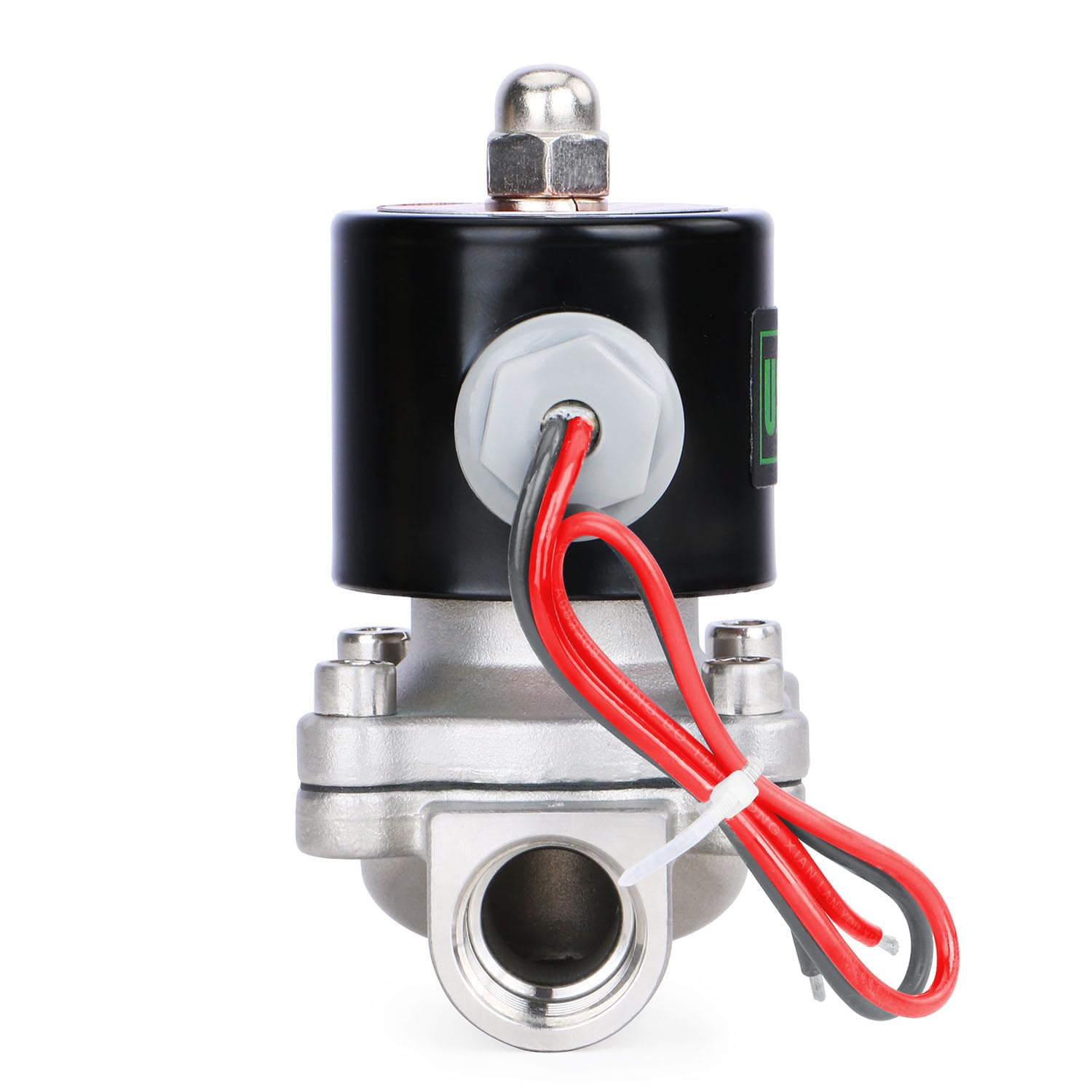 U.S. Solid Válvula solenoide eléctrica de acero inoxidable 1/2 pulgadas, 24 V CA, normalmente cerrada, aire, agua, combustible, rosca VITON G