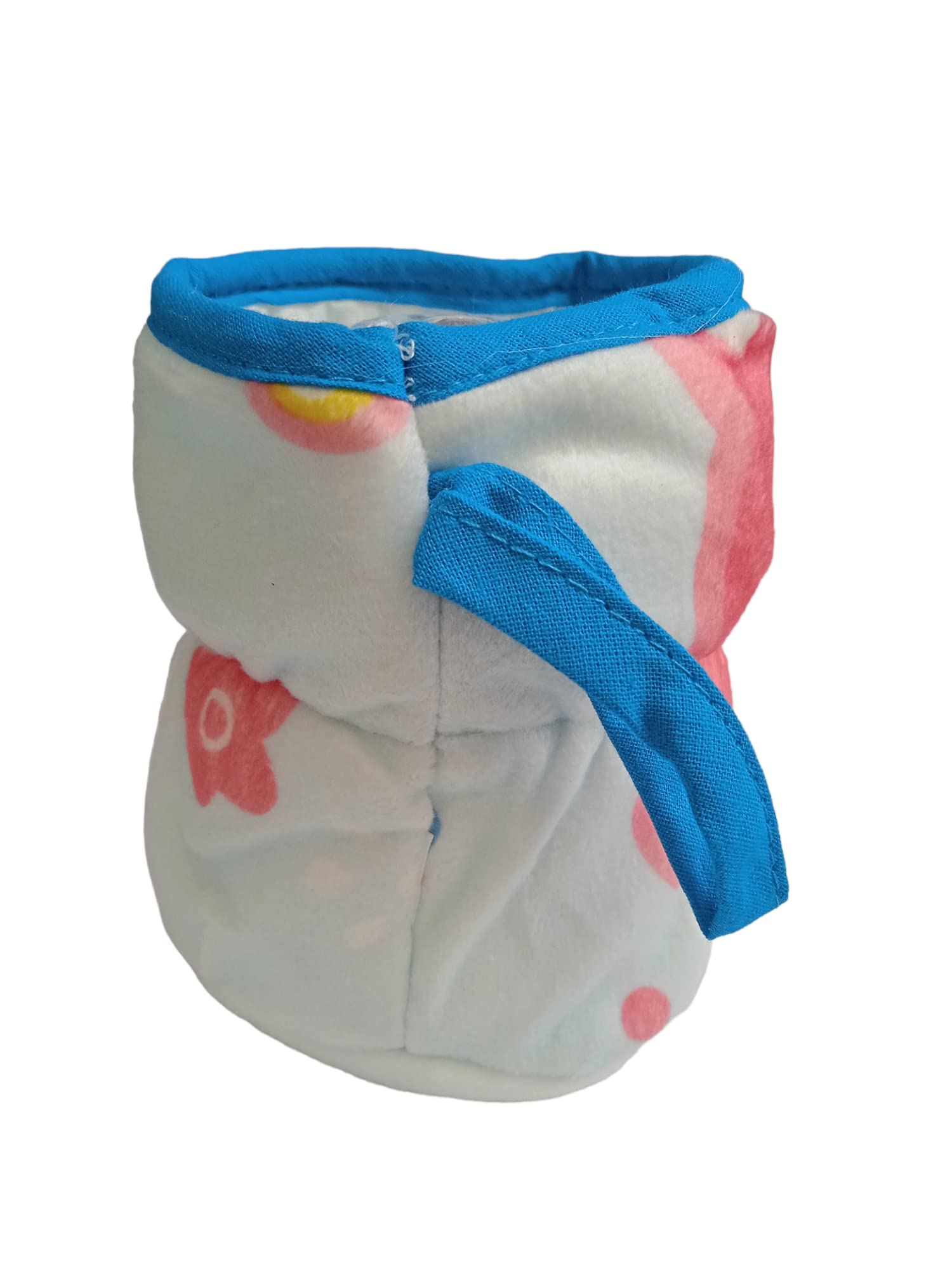 Manan Shopee Bottle Covers for Philips Avent/Broad Neck Soft Plush Stretchable Baby Feeding Bottle Tote Bag Cover with Strap (125ml, 120 ml and 140ml Feeders (Multicolour) Pack of 2-Blue Yellow) 4