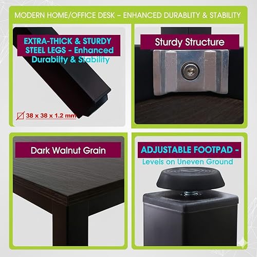 Miniatura 40 de Escritorio grande para computadora de 47 pulgadas, escritorio de estilo moderno y simple para oficina en casa, dormitorio, escritorio de estudio