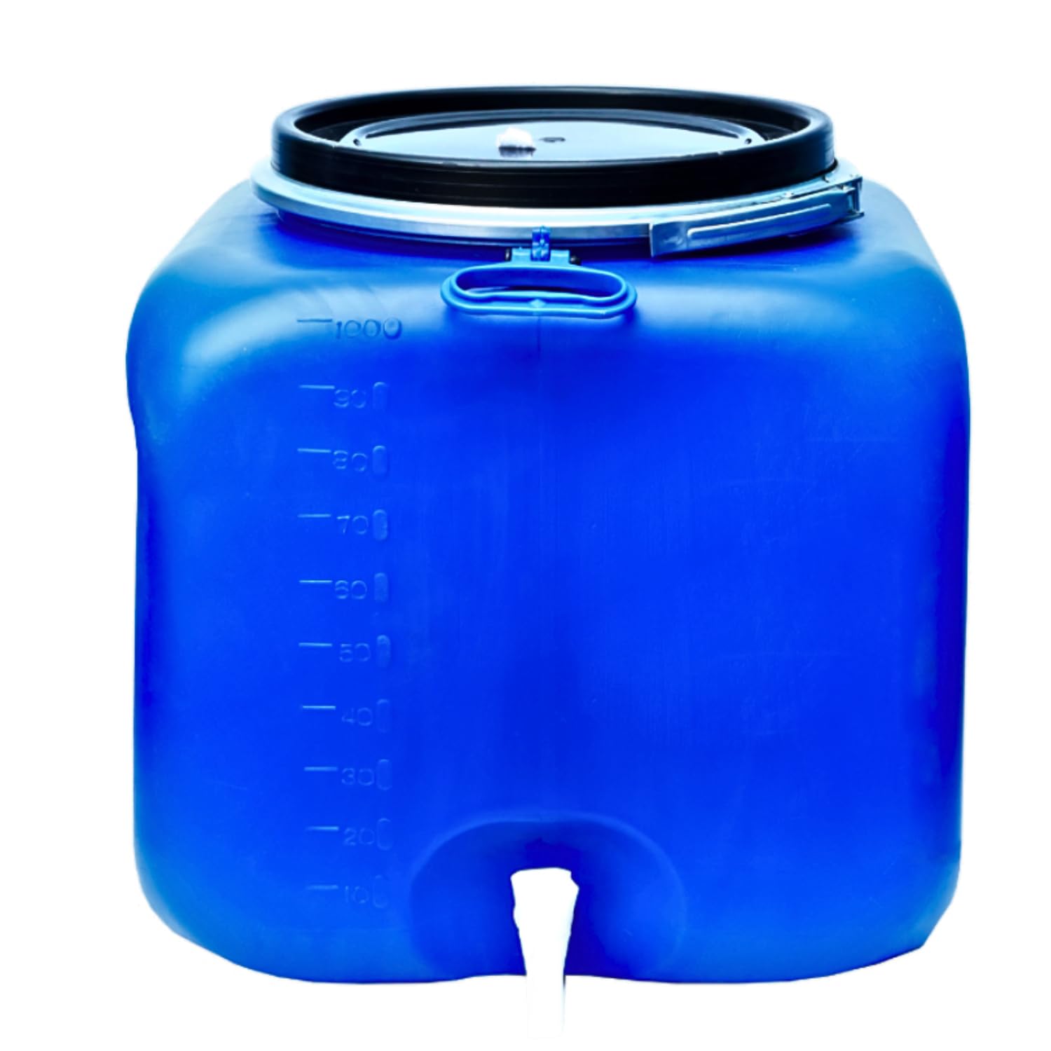 B2C Plastic Storage Barrel Drum Lock Latch Ring 100L Liquid Food Safe HDPE Sealable Container Water Rainwater Collection Fermentation Multipurpose