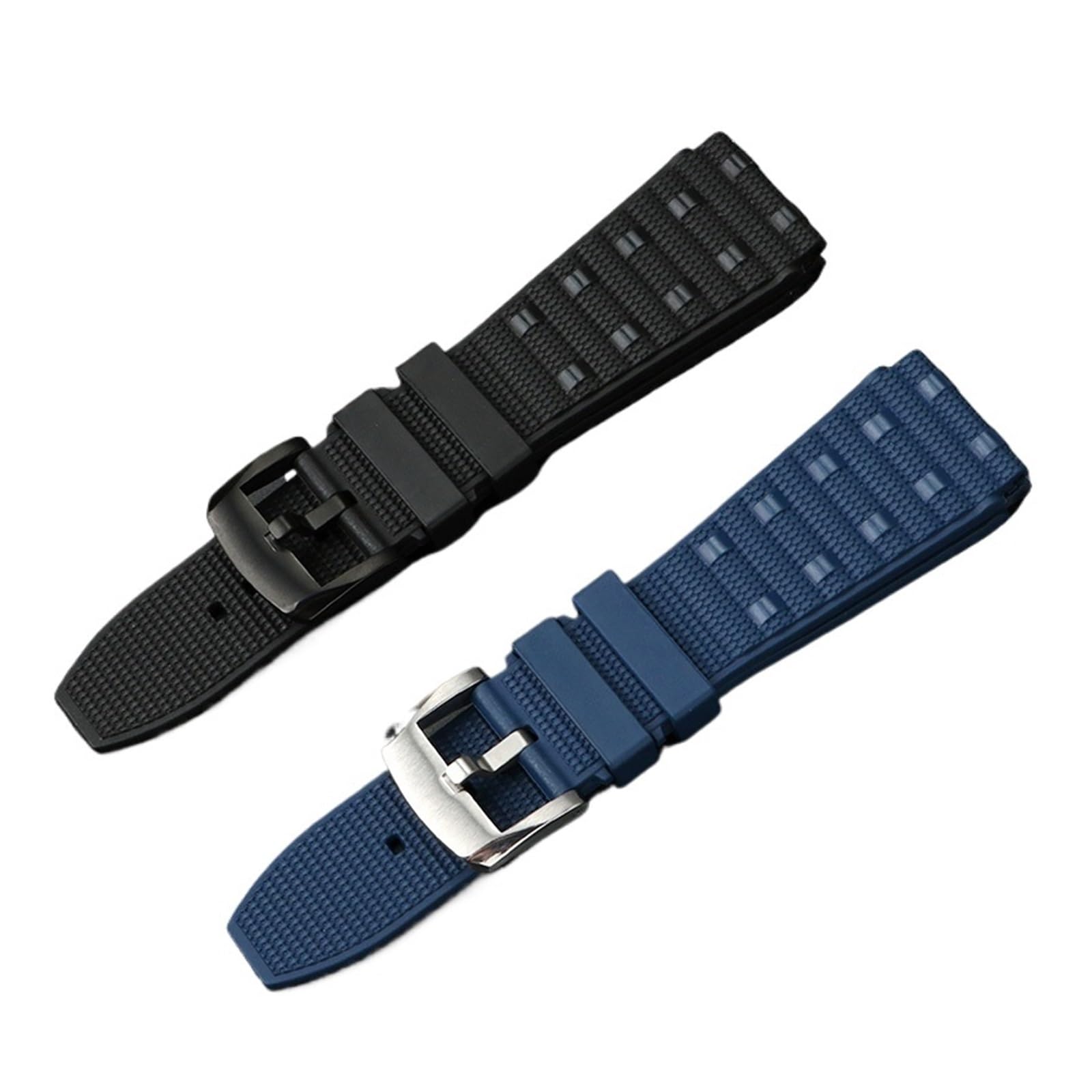 Cinturino in morbida gomma fluoro 22mm 24mm adatto for cinturino Breitling e Super Ocean, Design Standard, Nero, 120mm + 75mm, 3-4 mm