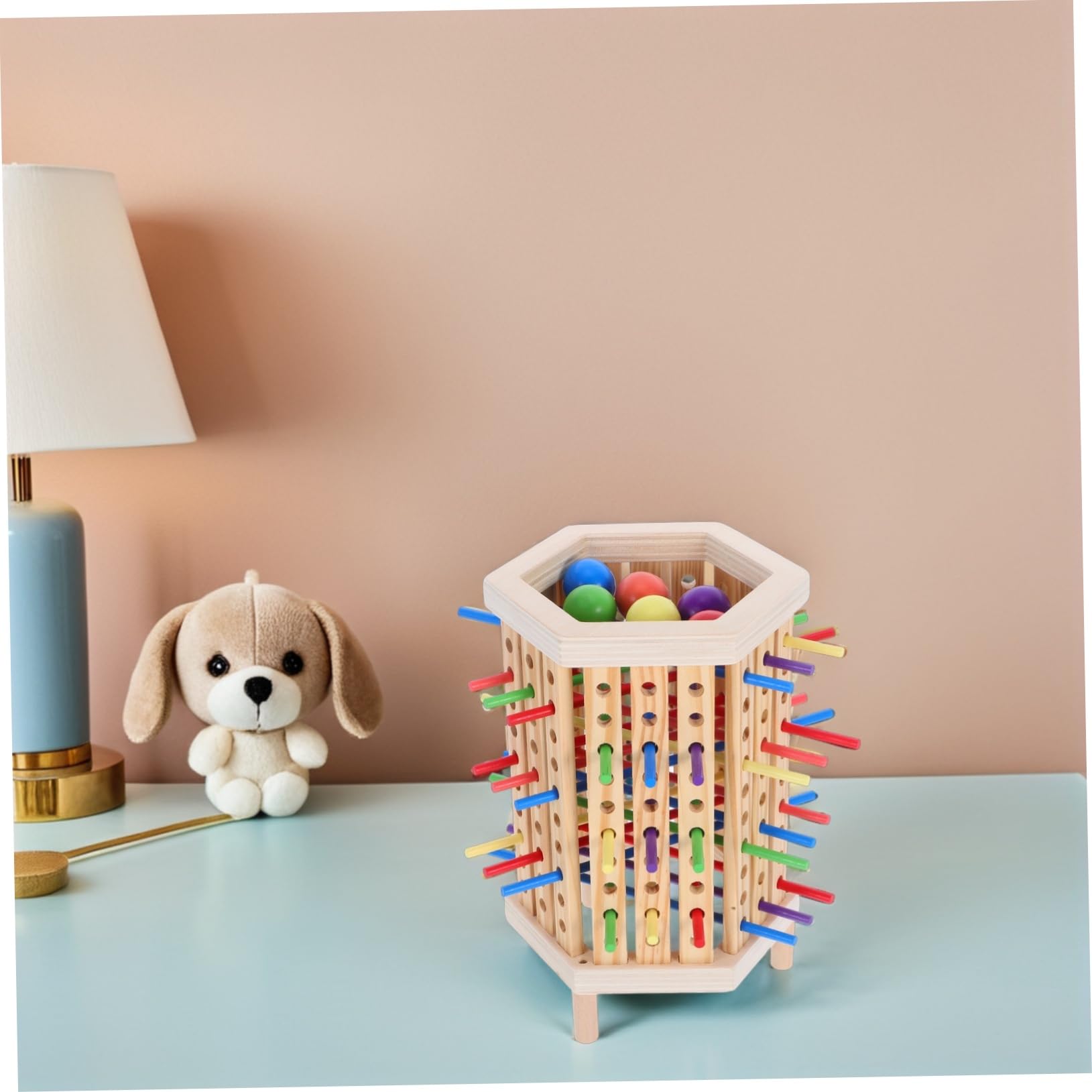 Toddmomy Giochi di Legno Montessori per Ragazzo Ragazza Piccoli Gioco di Impilamento di Blocchi Giocattoli Educativi per Apprendimento dei Colori Matematica Puzzle per Sviluppo Motorio