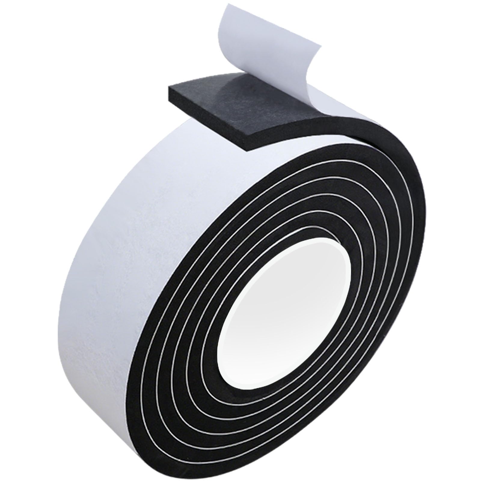5 Meters Foam Tape,Self Adhesive Foam Strip Single Sided,50mm Wide x 6mm Thick,High Density Foam Insulation Tape for Window Door Seal,Waterproof Padded Tape,Black