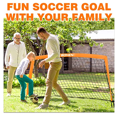 Bohen Portable Soccer Goal For Kids - 6X4Ft Foldable Soccer Net For Backyard Indoor Outdoor With Carrying Bag For Easy Storage And Transportation(6X4Ft, Orange) #TOP6
