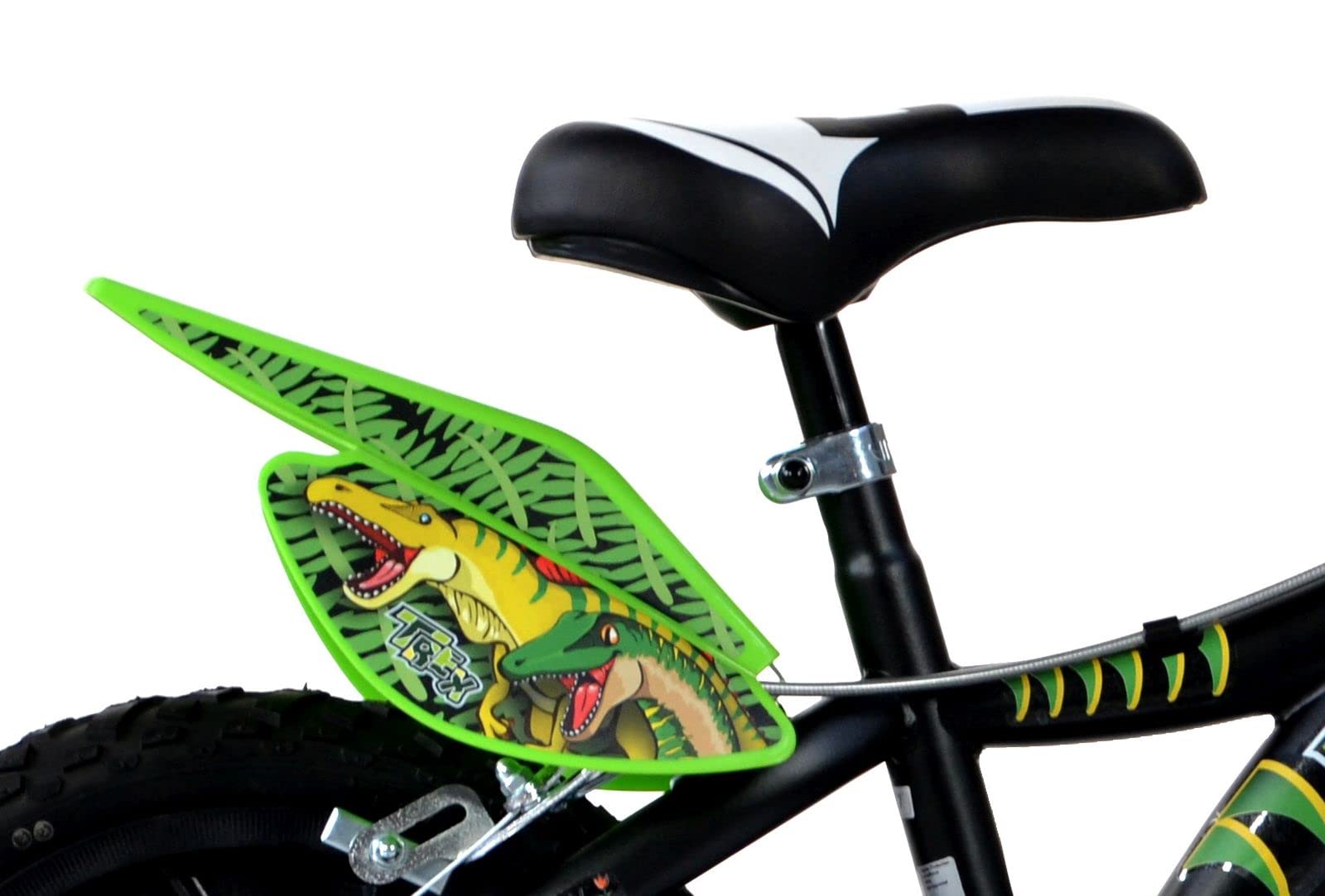 giordanoshop Bicicletta per Bambino 14" 2 Freni Dinosaur Nero e Verde