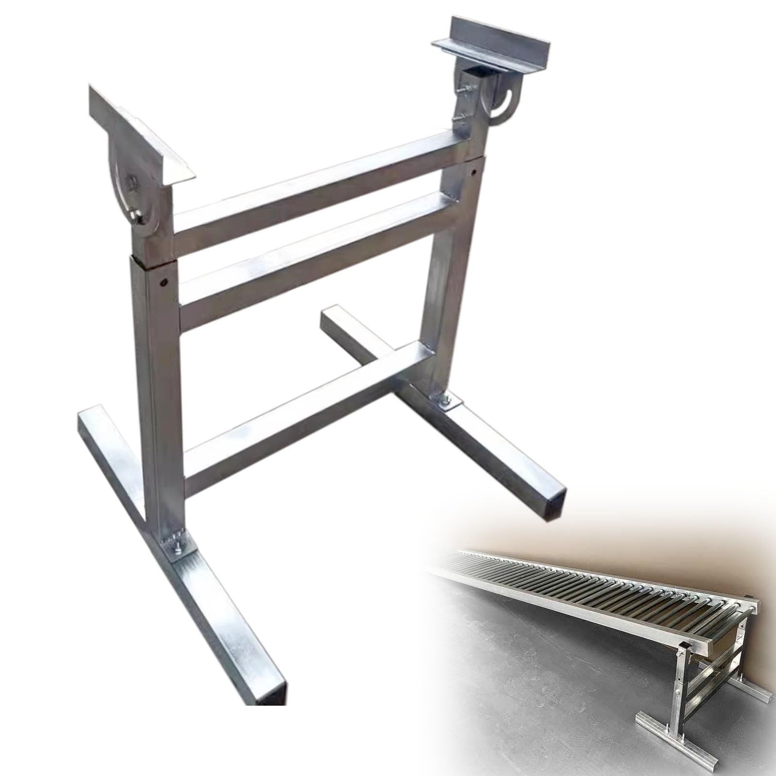 Staffa di supporto regolabile per trasportatore, facile da installare, per lo scarico di sistemi a rulli, design robusto e resistente, perfetto per magazzini e logistiche
