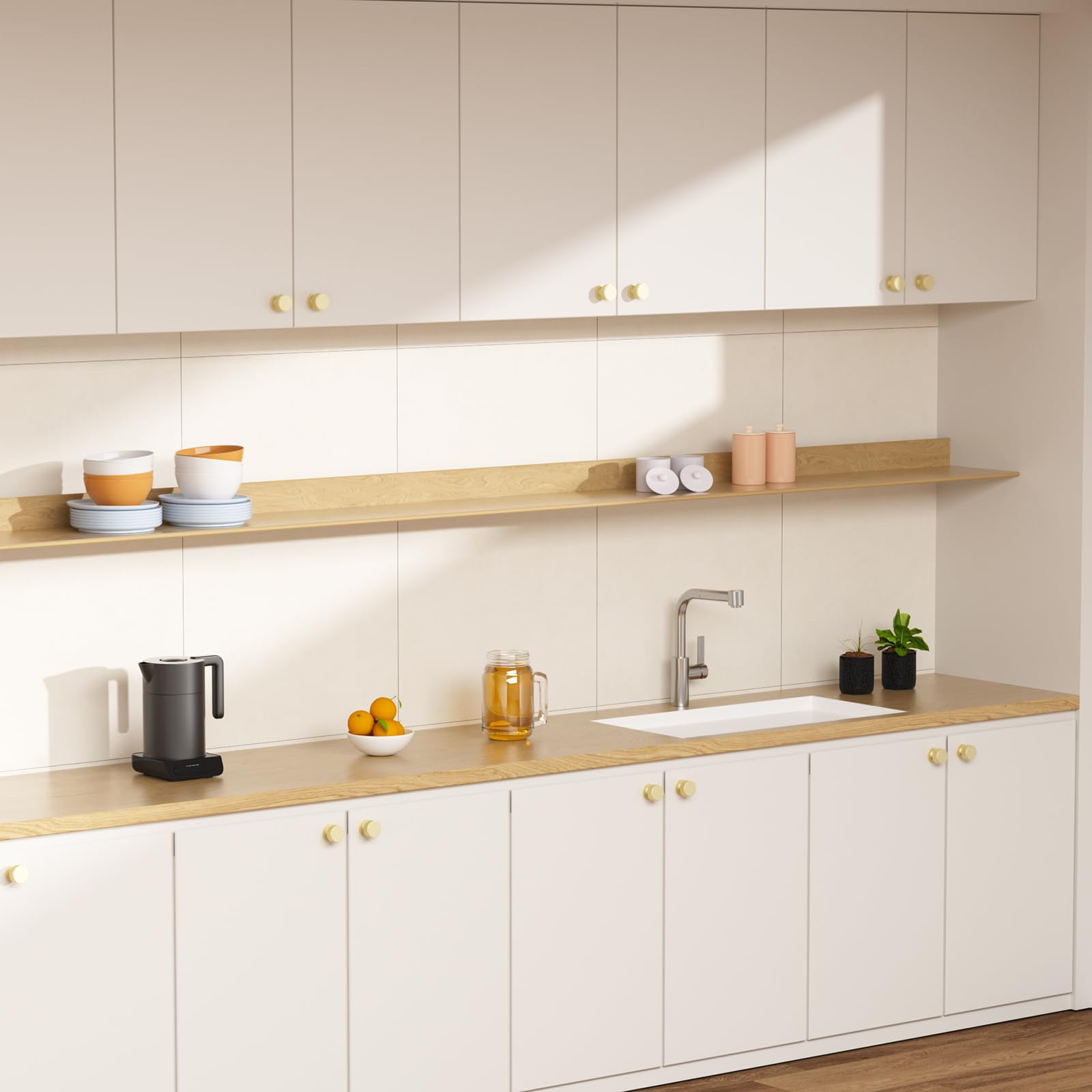 FURNIWARE Set van 10 matzwarte gekartelde kastknoppen