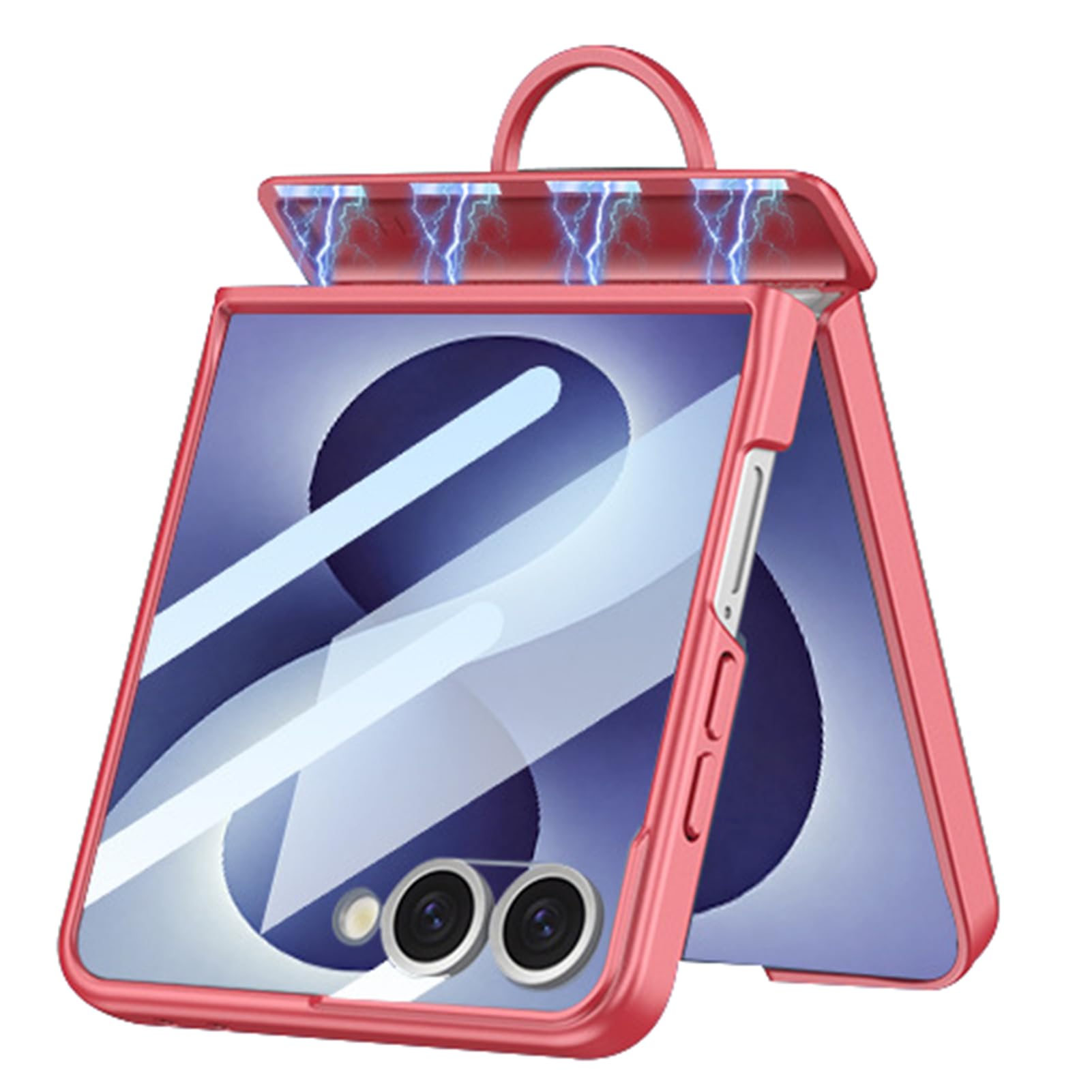 LUOTANL Slim Case for Samsung Galaxy Z Flip 8, Finger Ring Hinge Screen Film Shock Protection Cover